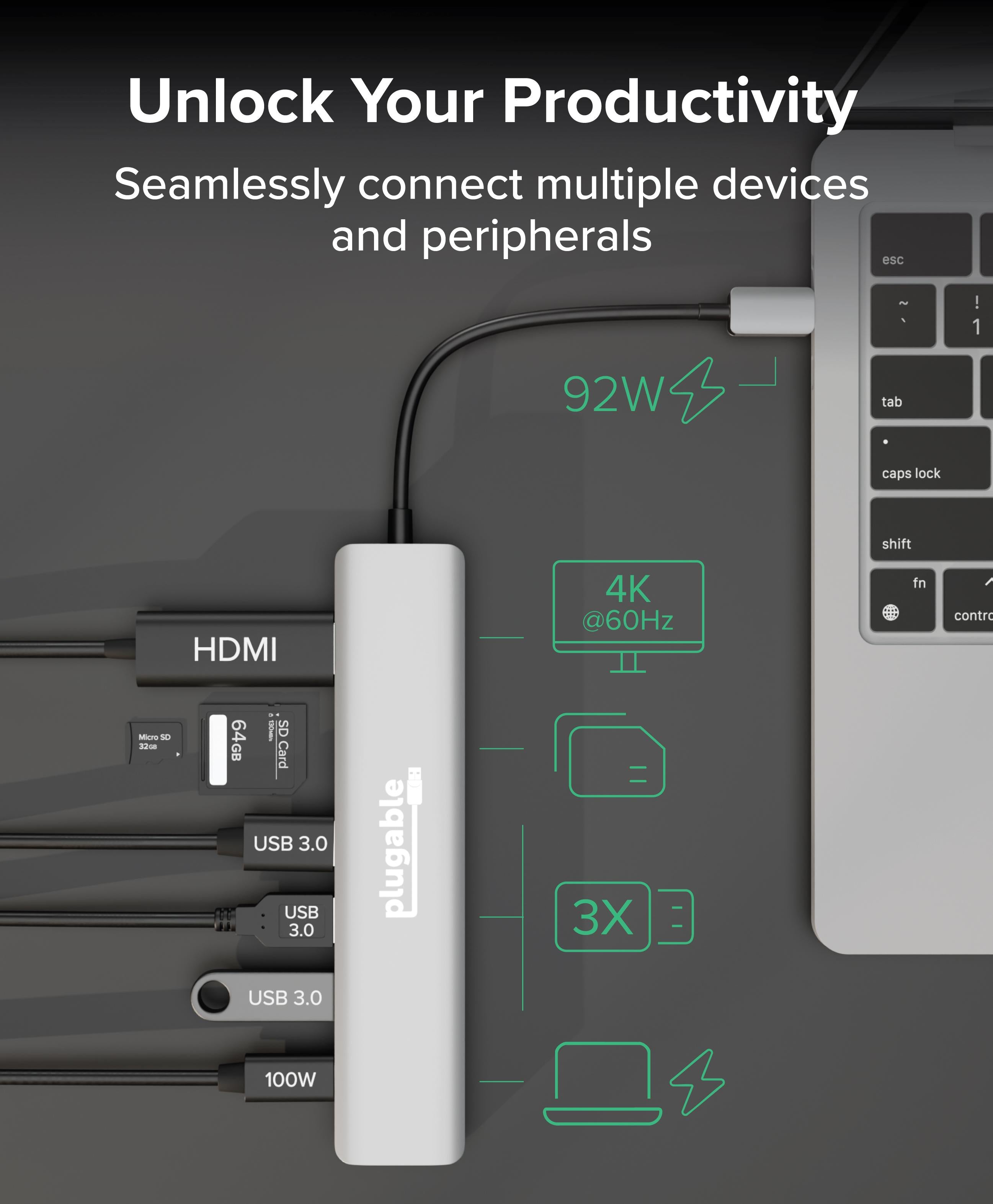 plugable-7-in-1-usb-c-hub-with-4k-60hz-hdmi-and-100w-pass-through-charging image 4