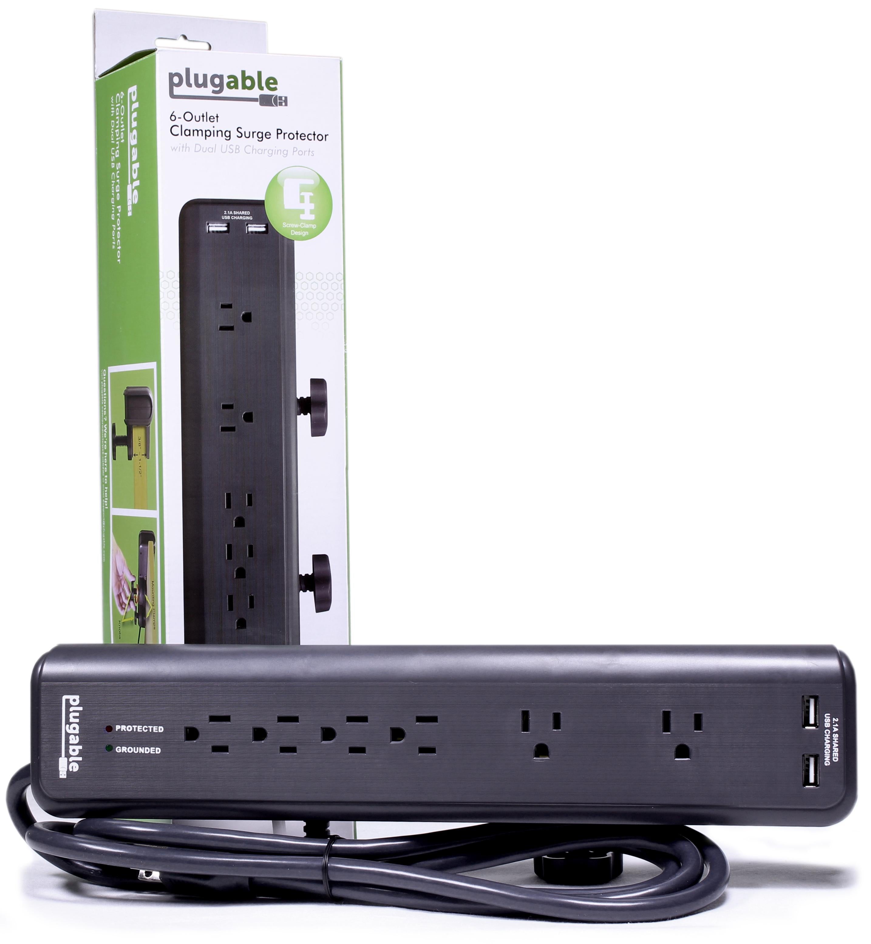 plugable-6-outlet-clamping-desk-mountable-power-strip-with-2-port-usb-charger image 4