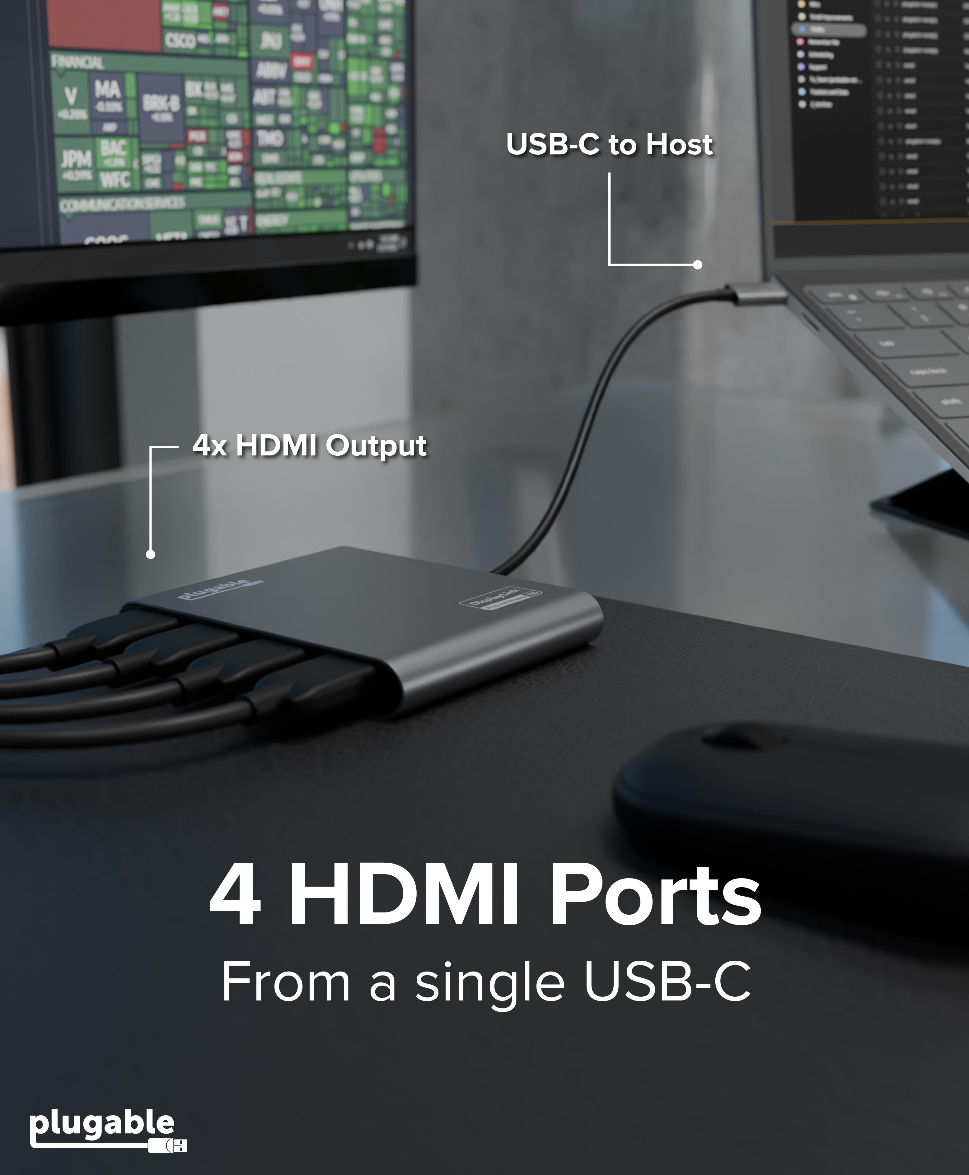 plugable-usbc-7400h4-usb-c-quad-4k-hdmi-graphics-adapter-with-100w-pd image 4