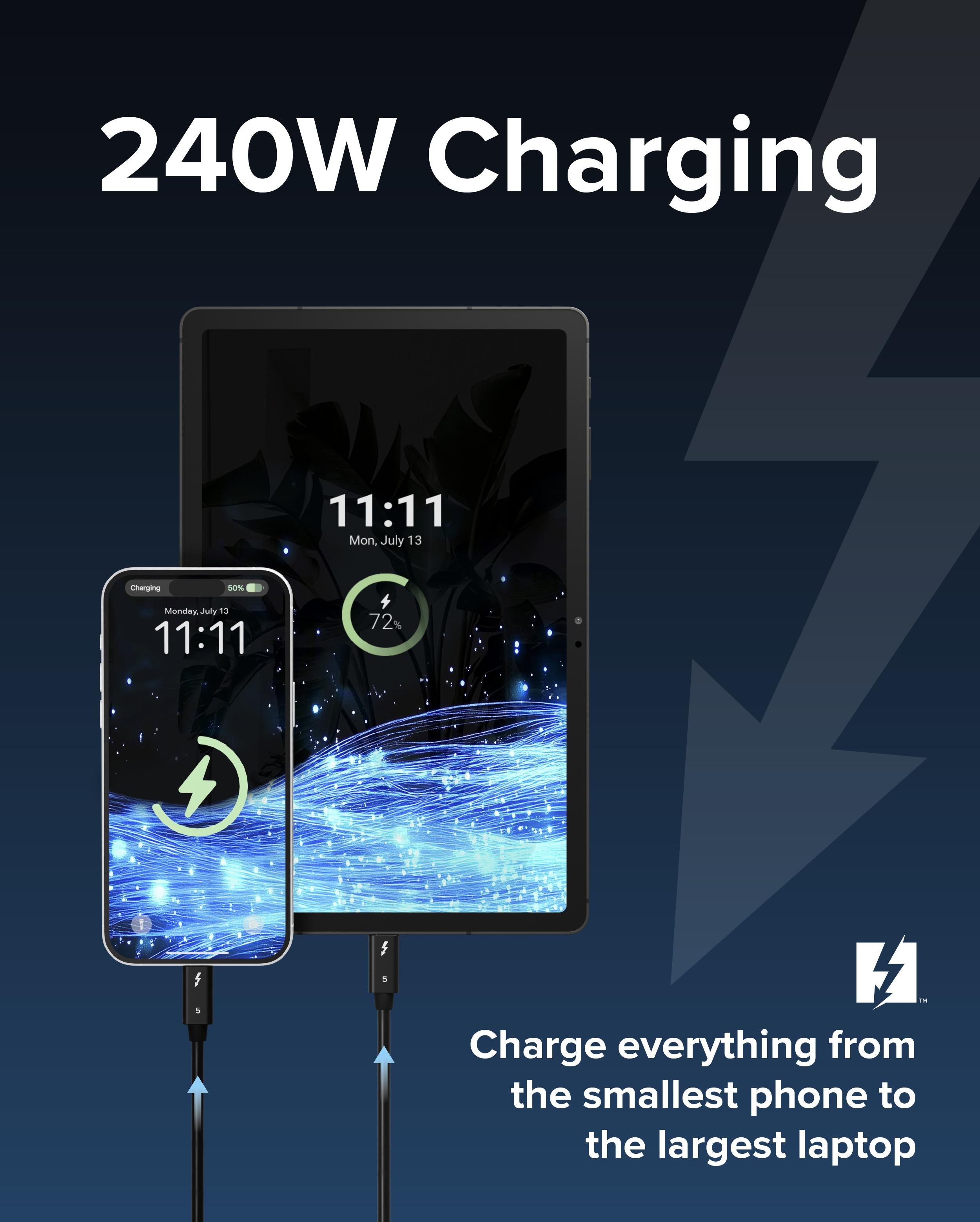 plugable-thunderbolt-5-cable-80gbps-3-3ft-1m-tbt5-240w1m image 3