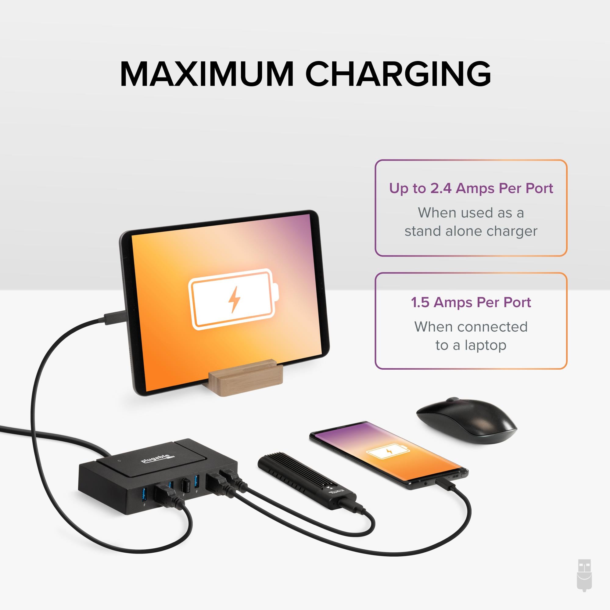 plugable-usb-3-0-and-usb-c-7-port-charging-hub-with-60w-power-adapter image 4