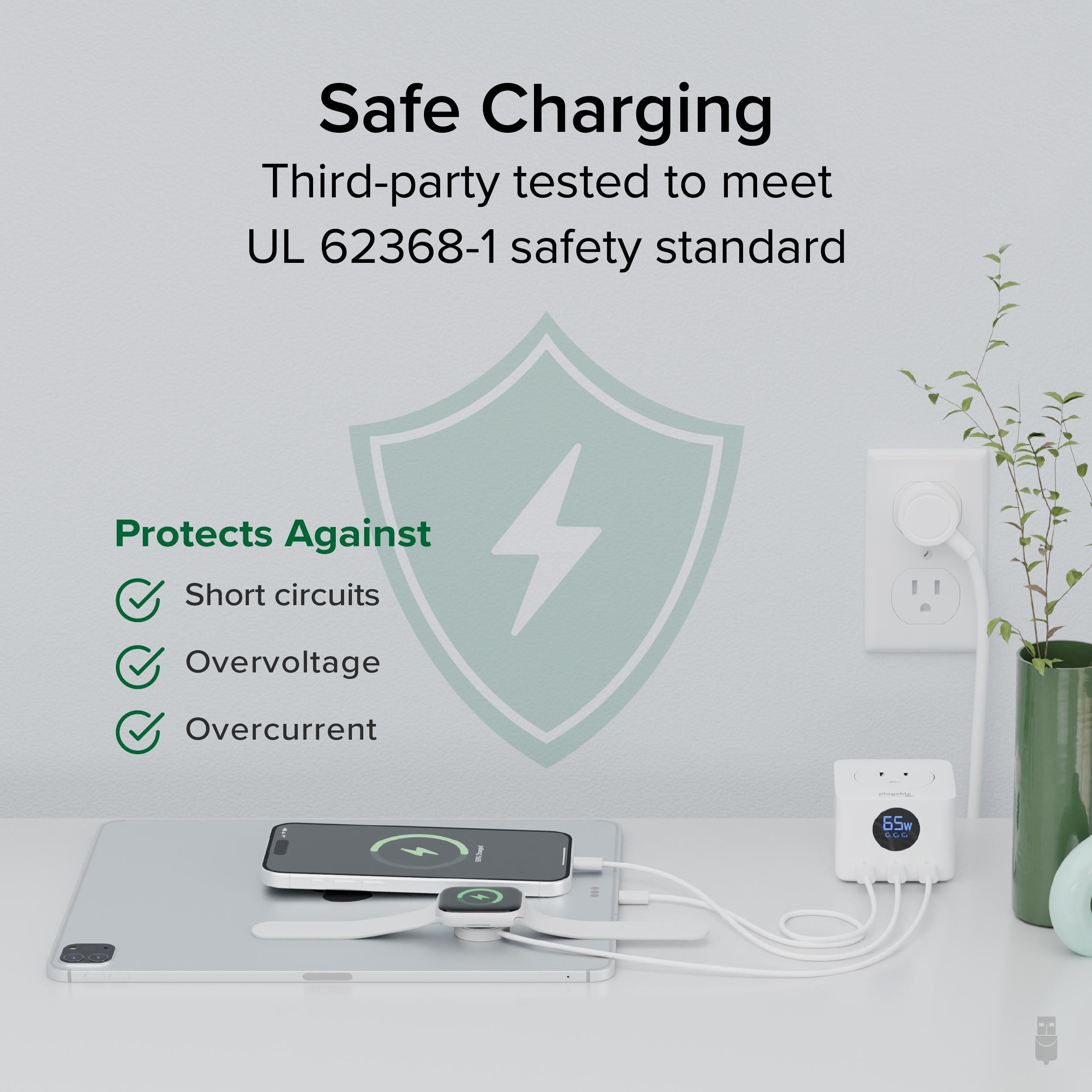 plugable-ps3-meter3-67w-usb-c-charging-station-with-power-meter-and-3-outlets image 4