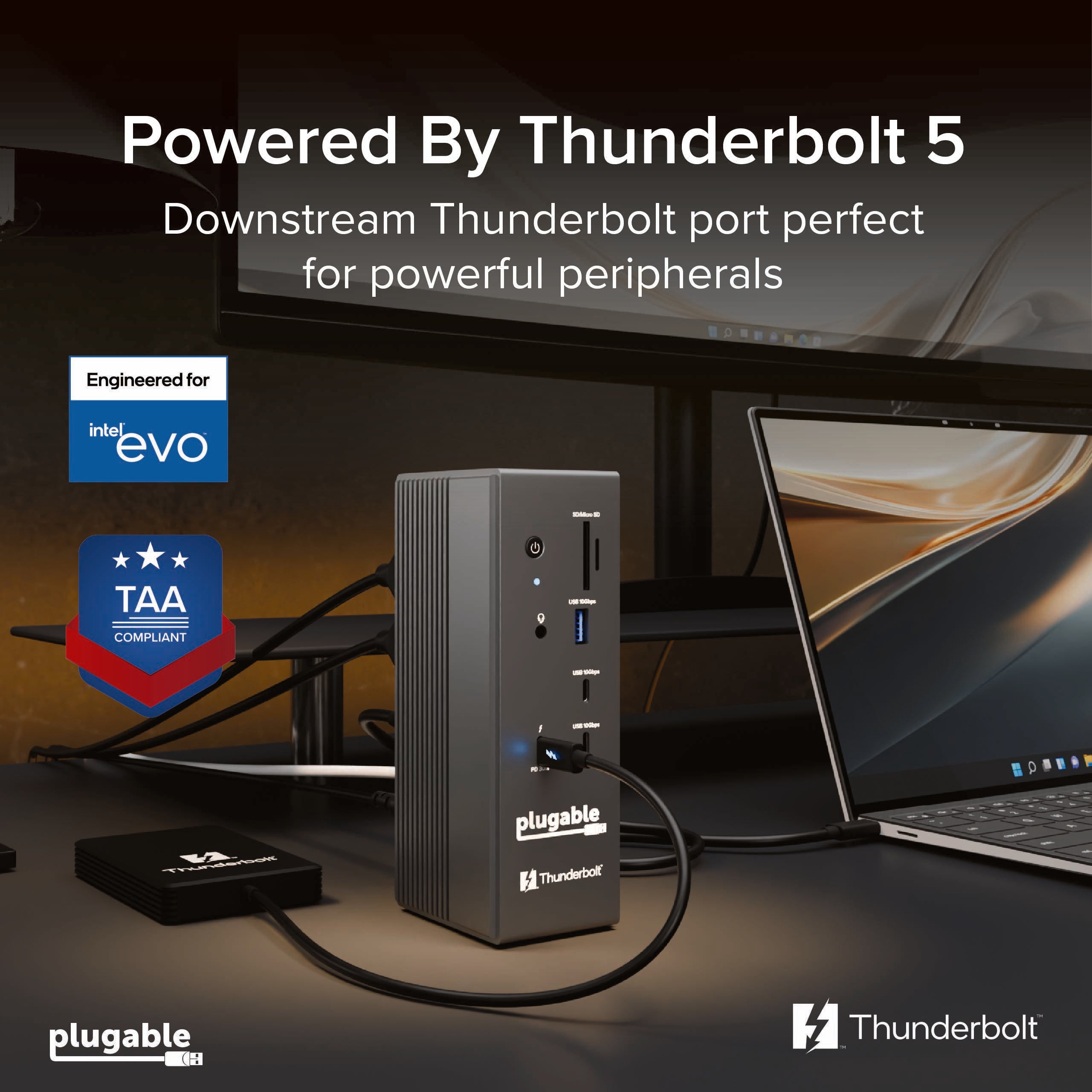 plugable-thunderbolt-5-docking-station-tbt-udh2-with-dual-hdmi-2-1-140w-charging image 5