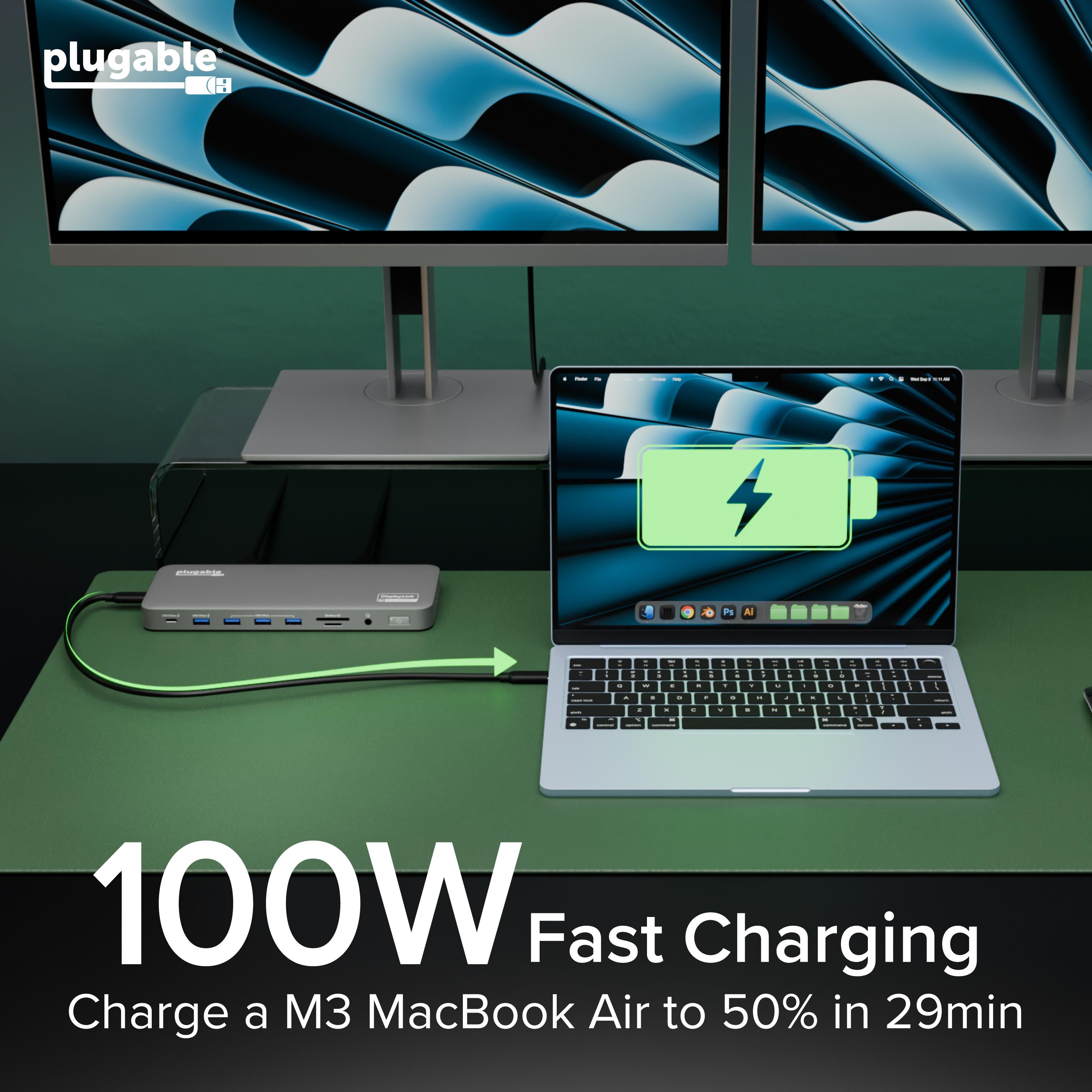 plugable-ud-6950pdh-usb-c-docking-station-for-mac-dual-4k-monitors-100w-laptop-c image 5