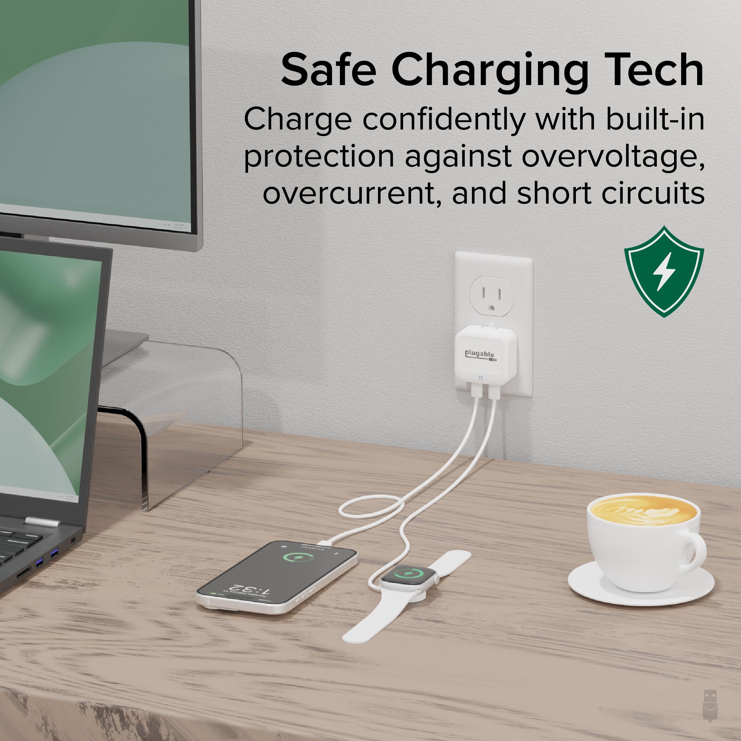 plugable-dual-usb-c-fast-charger-40w-white image 5