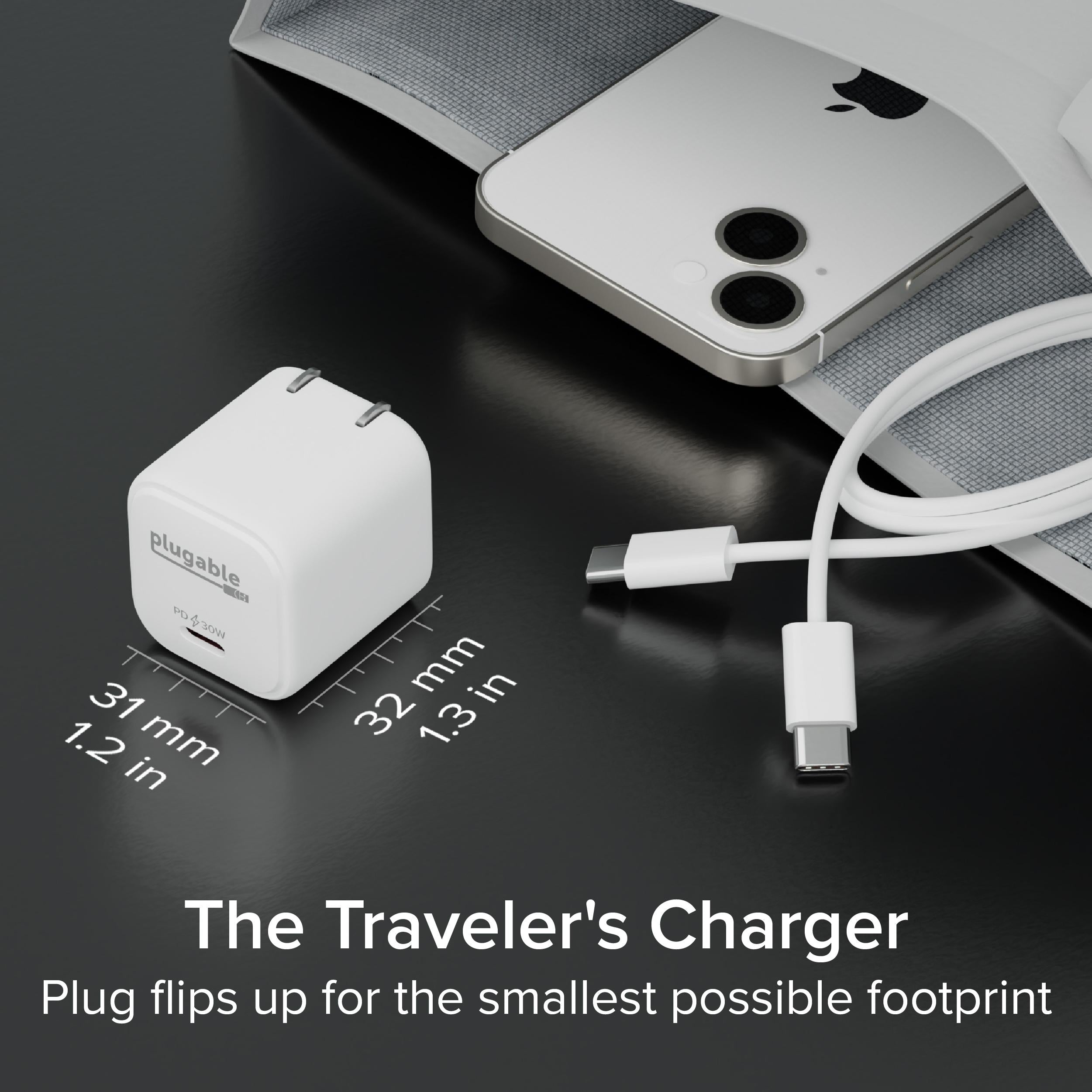 plugable-gan-usb-c-charger-block-30w-ps-30c1w-white image 5