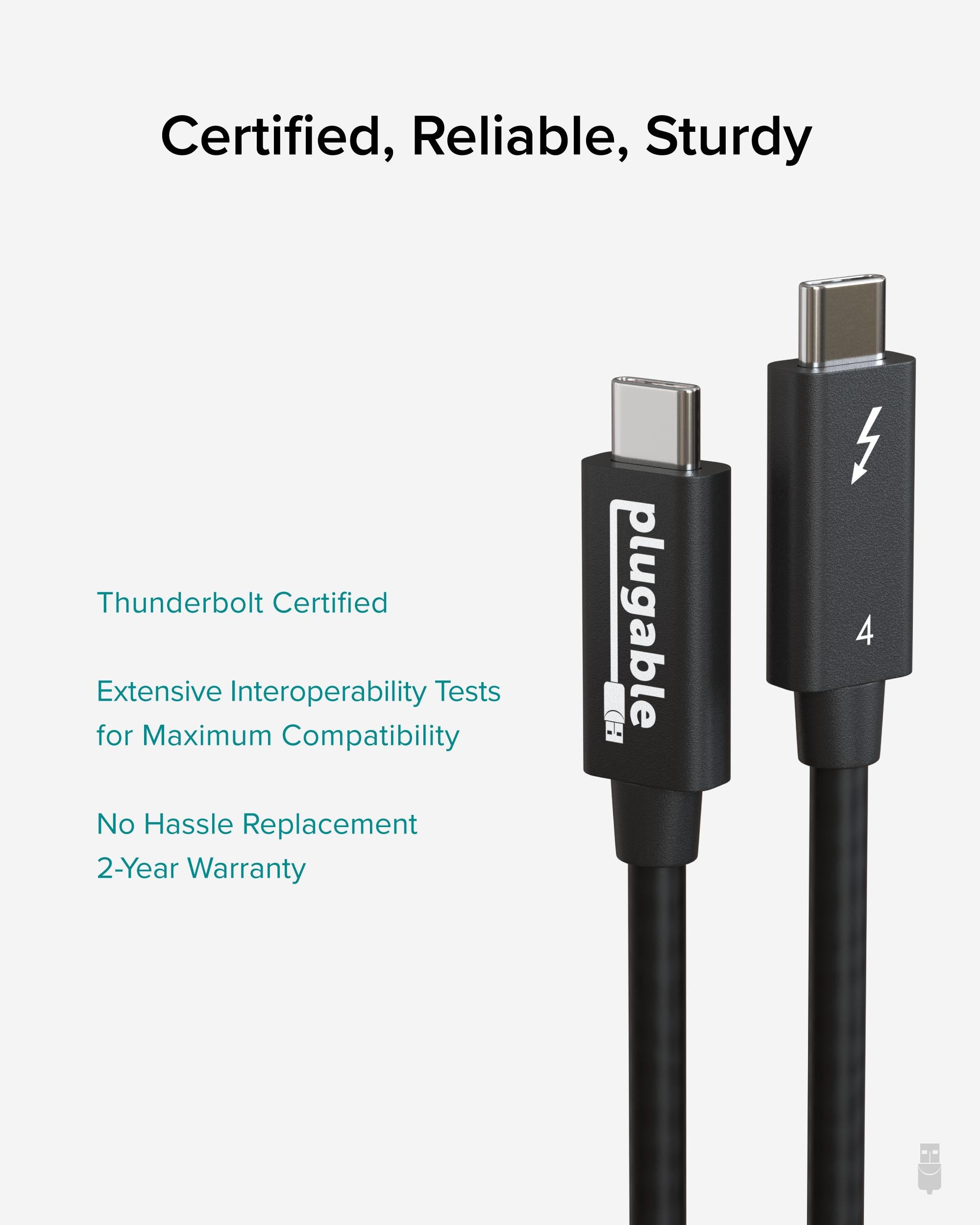 plugable-thunderbolt-4-cable-3-3ft-1m-40gbps-100w-usb4-compatible image 5