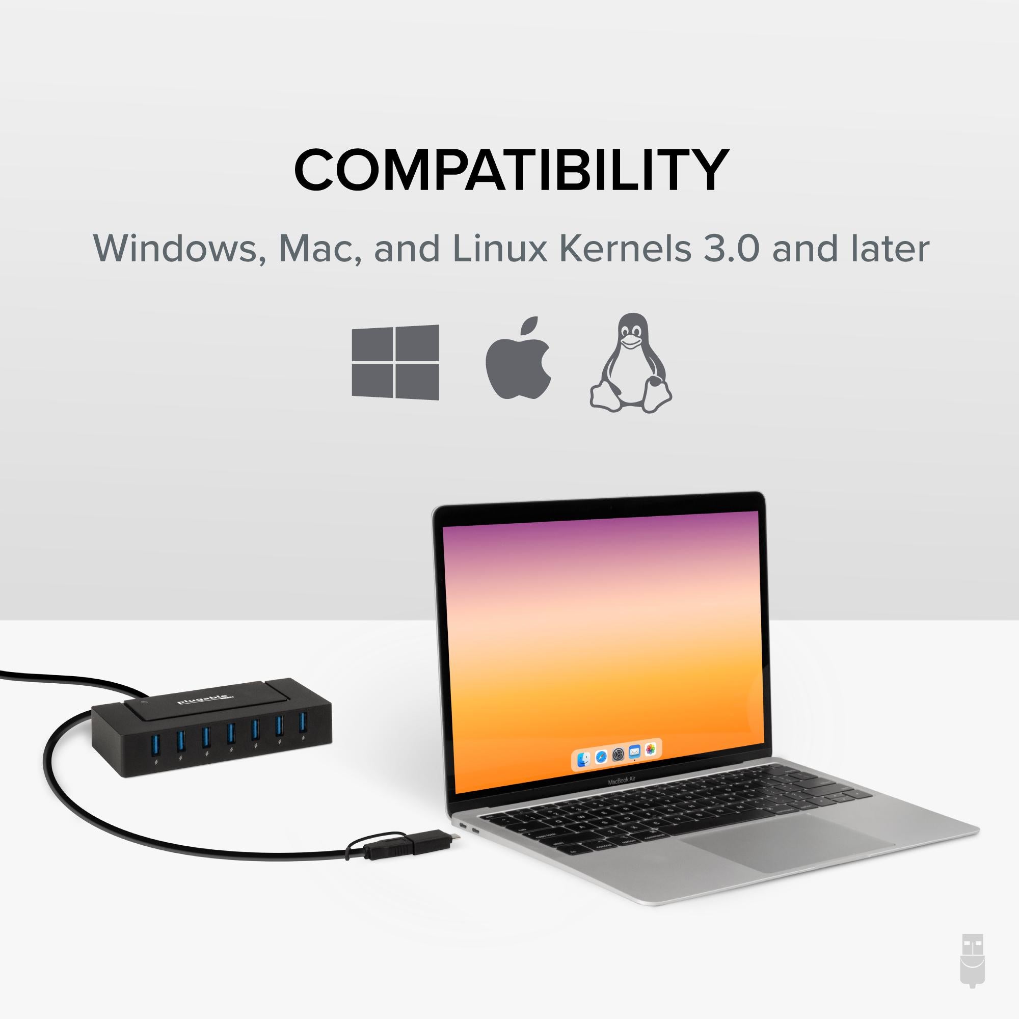 plugable-usb-3-0-and-usb-c-7-port-charging-hub-with-60w-power-adapter image 6