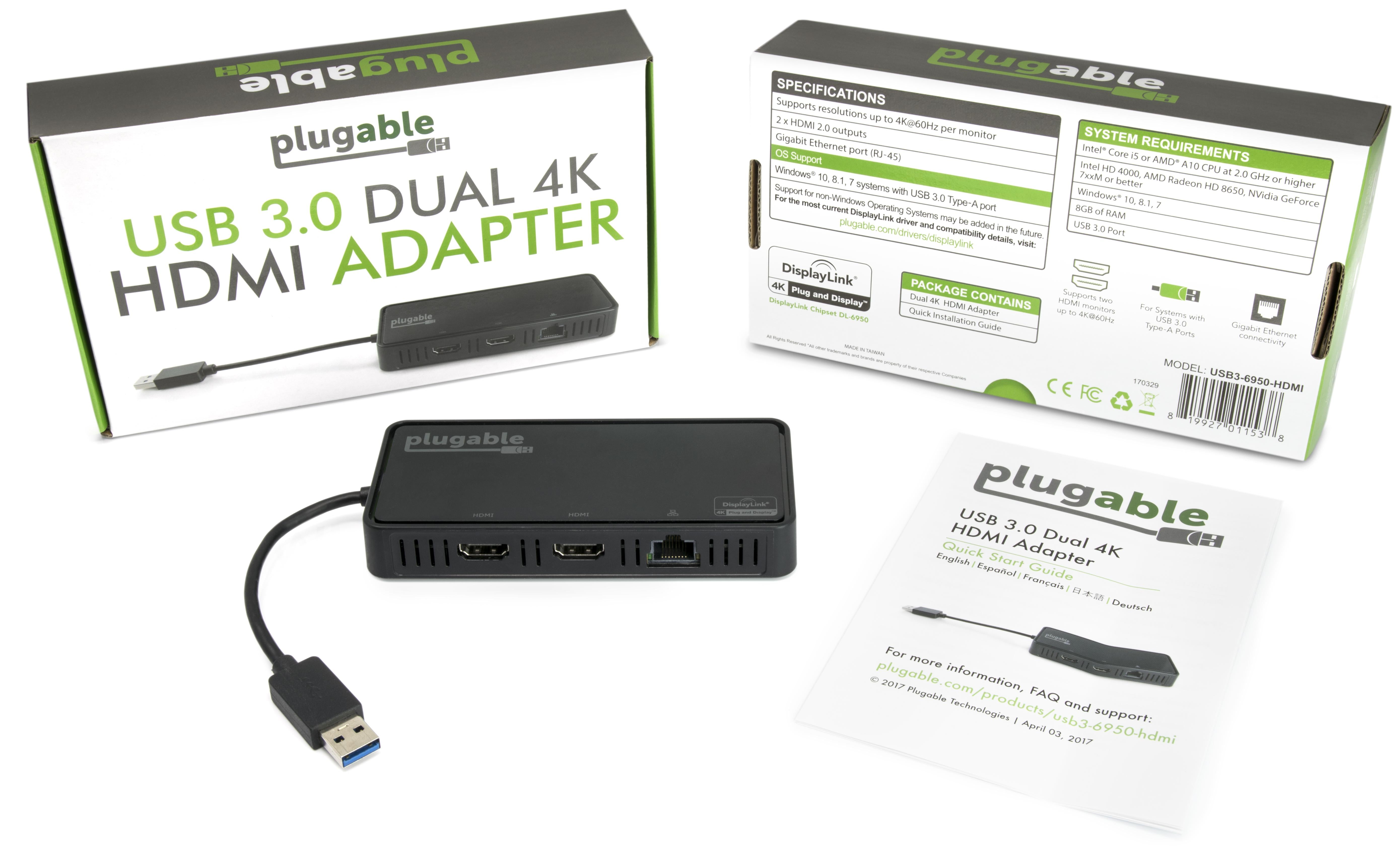 plugable-usb-3-0-dual-4k-hdmi-2-0-gigabit-ethernet-adapter-displaylink-dl-6950 image 6