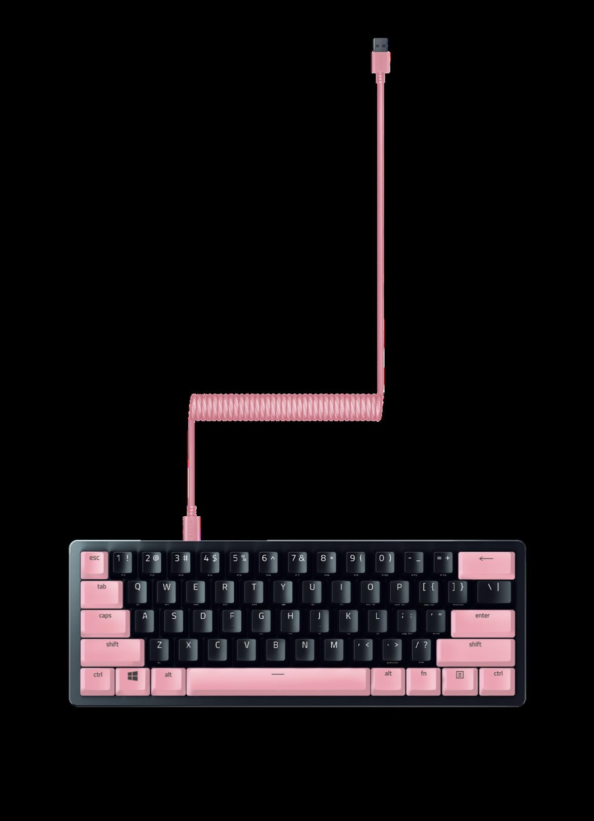 razer-pbt-keycap-coiled-cable-upgrade-set-quartz-pink-doubleshot-pbt-120-keycaps image 6