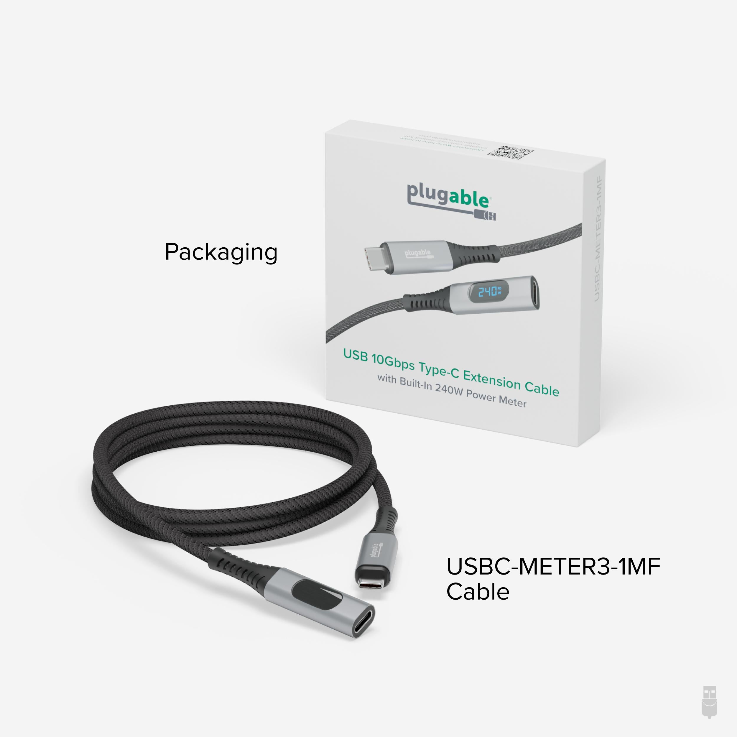 plugable-usb-c-extension-cable-with-built-in-multimeter-tester-fast-charging-3-3 image 7