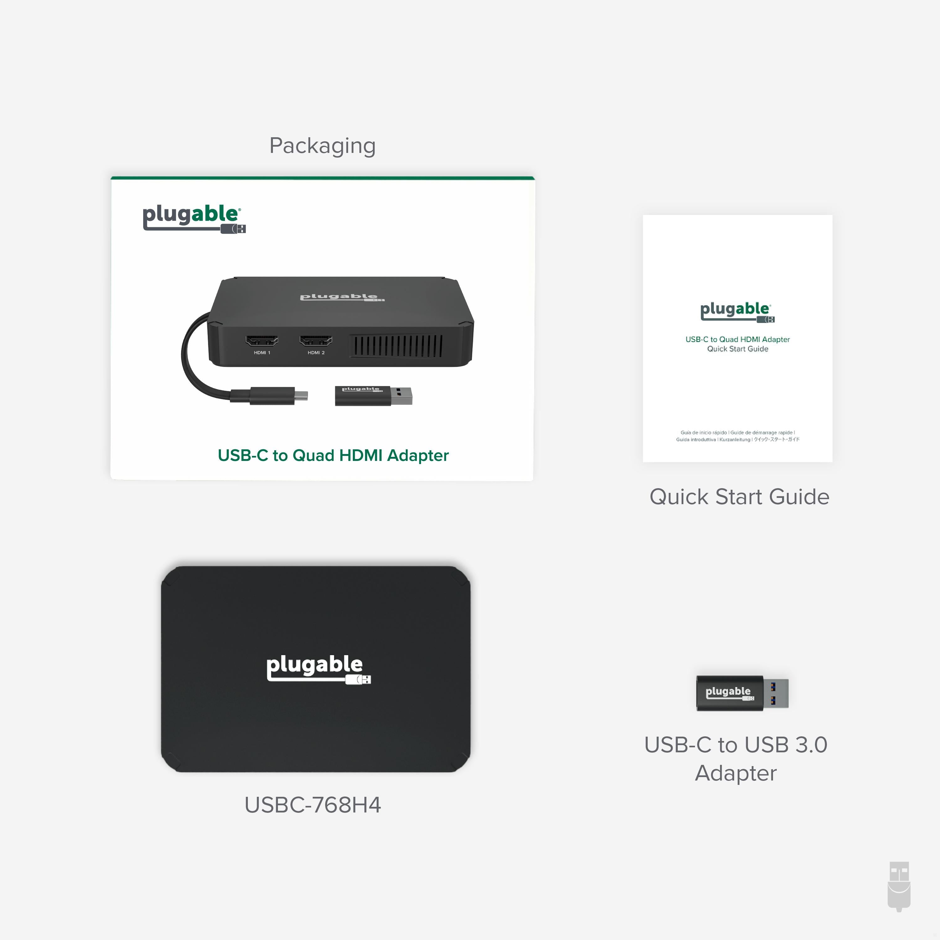 plugable-usbc-768h4-usb-c-usb-3-0-to-quad-hdmi-adapter-4x-1080p image 7
