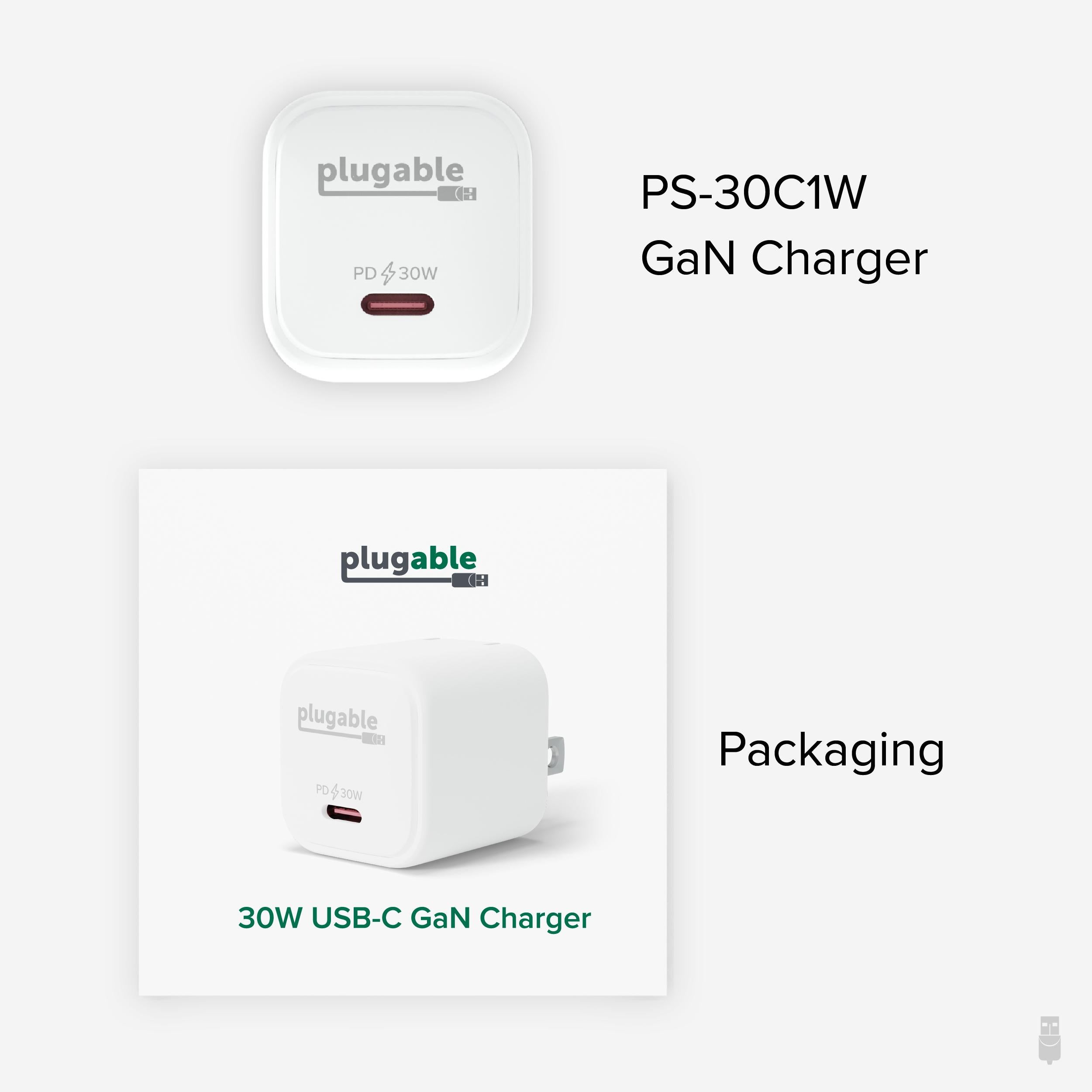 plugable-gan-usb-c-charger-block-30w-ps-30c1w-white image 7
