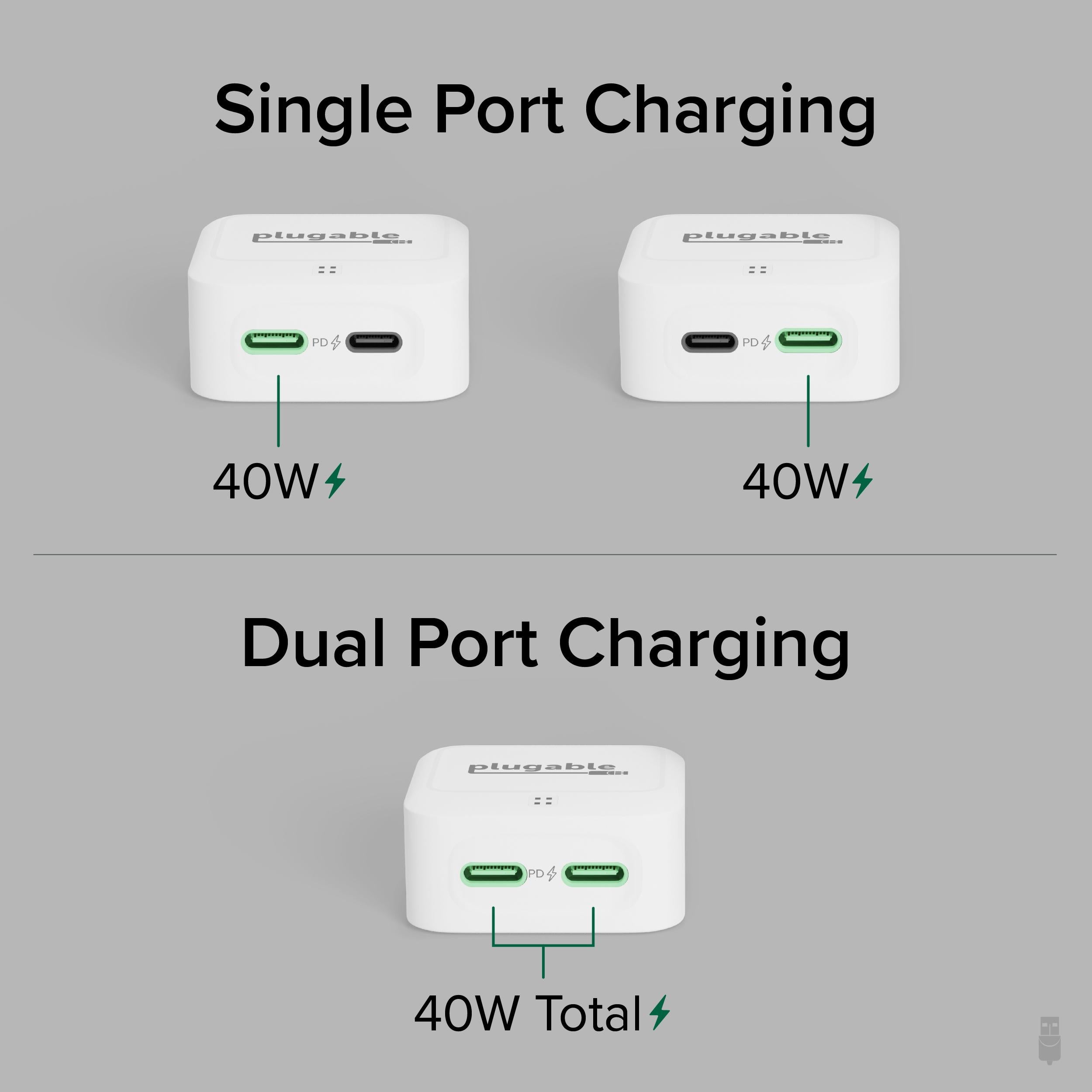 plugable-dual-usb-c-fast-charger-40w-white image 7