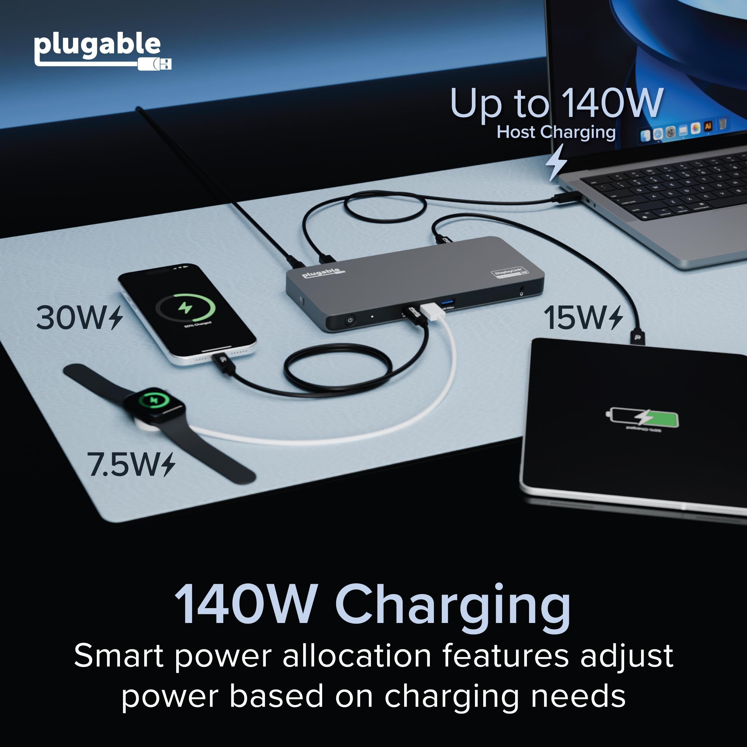 plugable-usb-c-5-display-docking-station-with-hdmi-2-1-and-140w-charging image 7