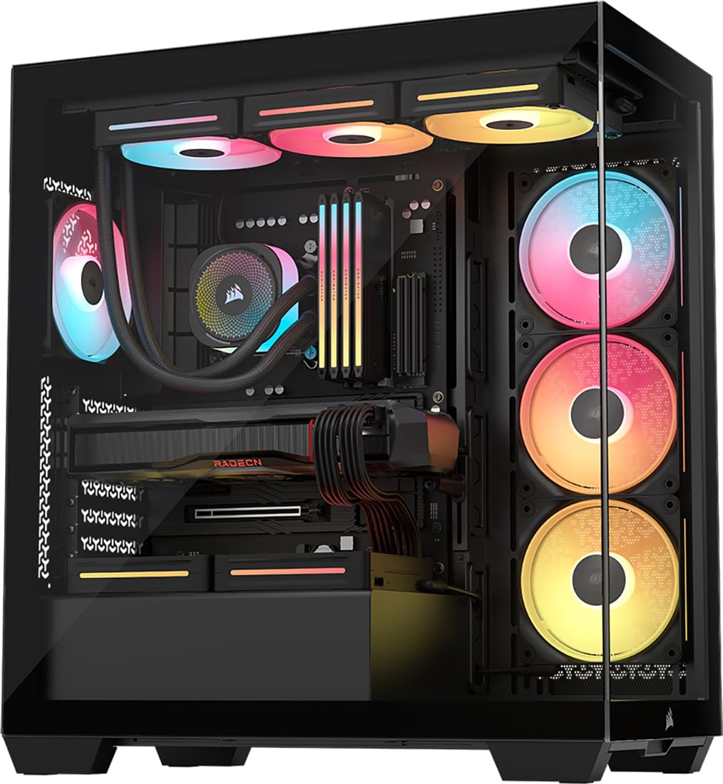 corsair-3500x-lx-rgb-link-panoramic-mid-tower-pc-case-black-3x-pre-installed-fan image 1