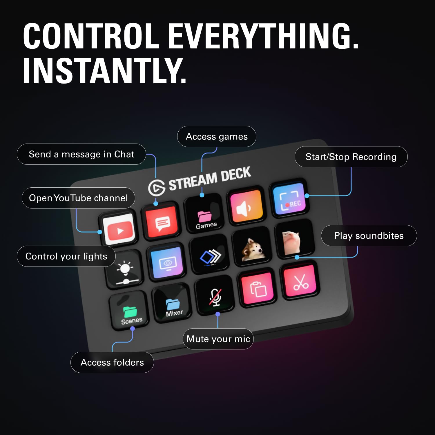 elgato-stream-deck-mk-2-studio-controller-15-macro-keys-visual-feedback-works-wi image 6