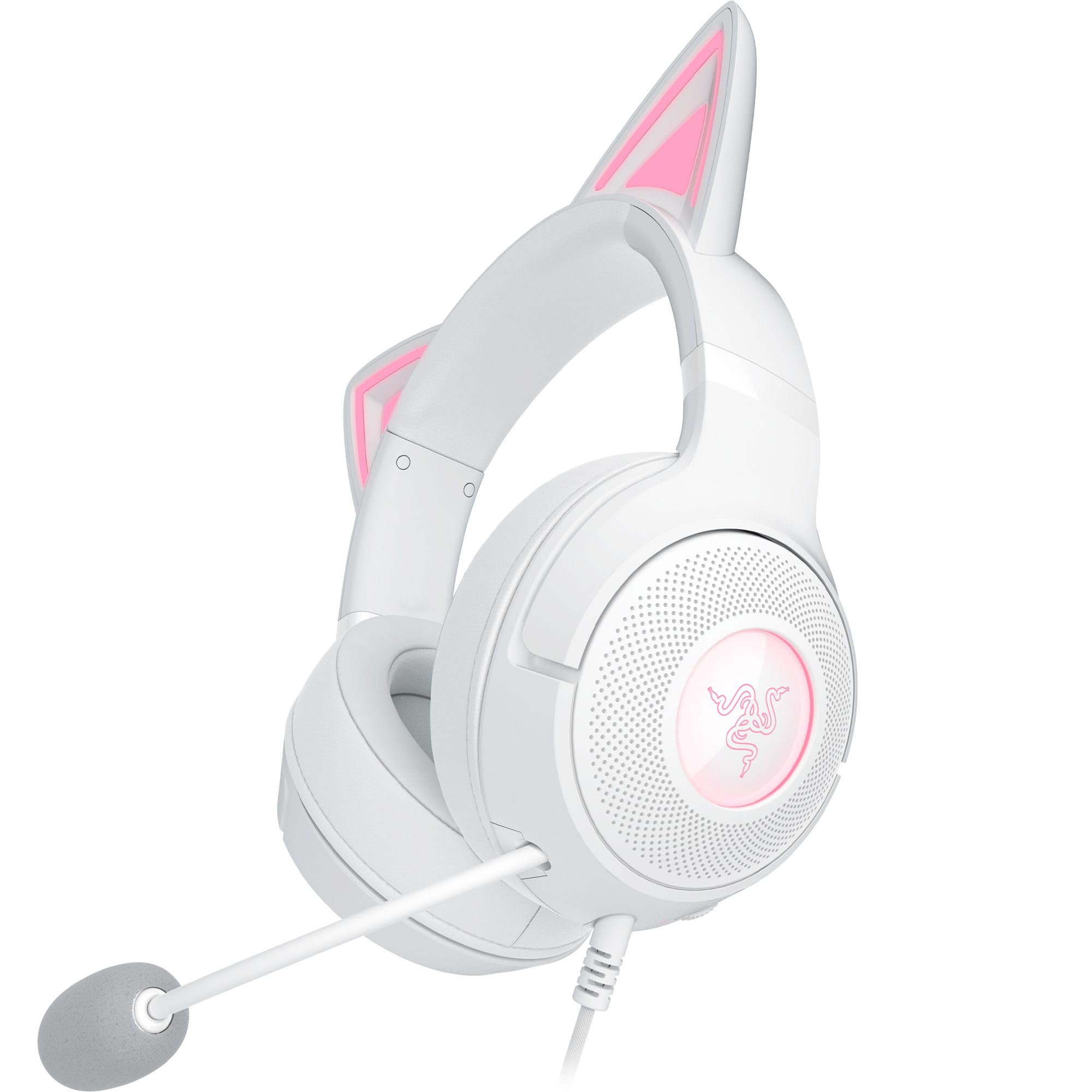 razer-kraken-kitty-v2-usb-wired-gaming-headset-white-chroma-rgb-kitty-ears-strea image 1
