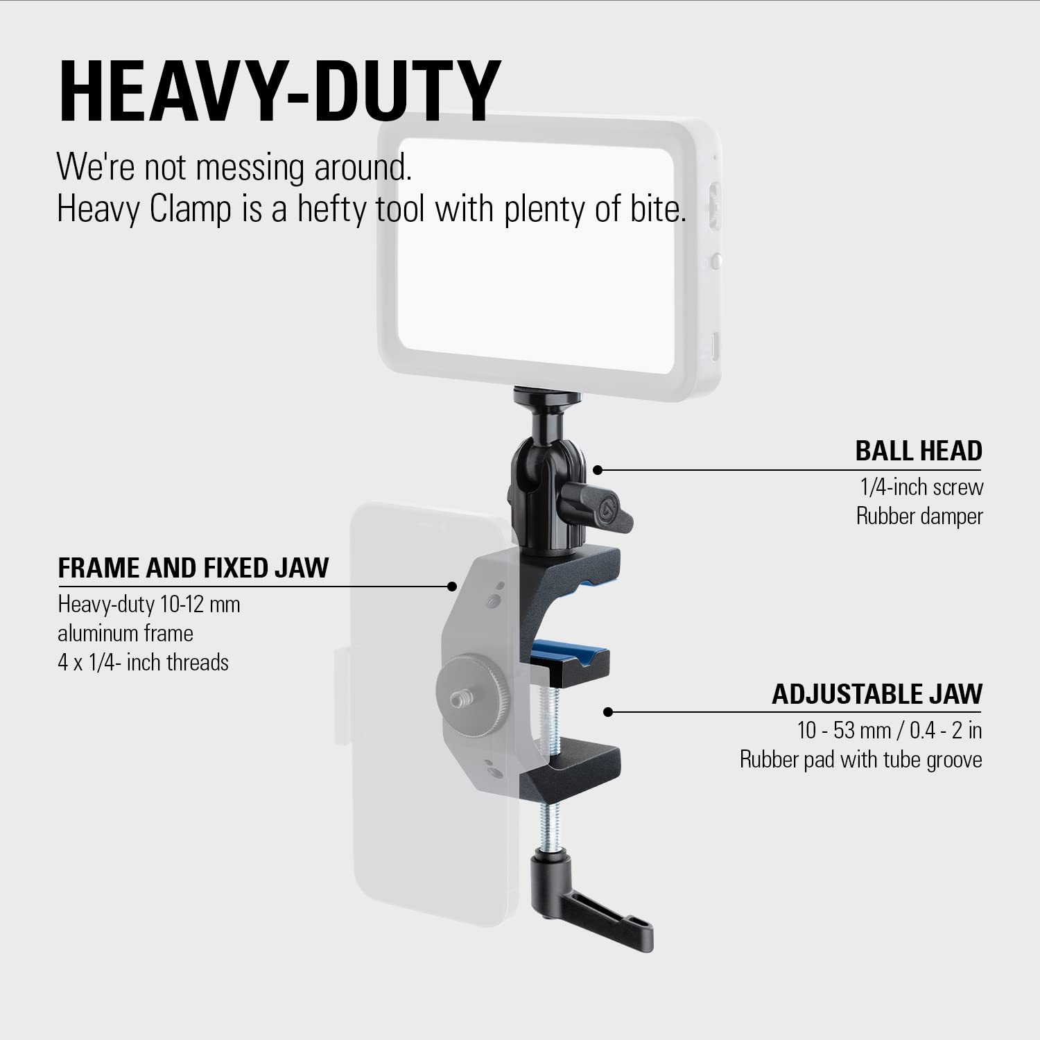 elgato-heavy-clamp-professional-mount-with-ball-head-4x-1-4-threads-padded-jaws- image 5