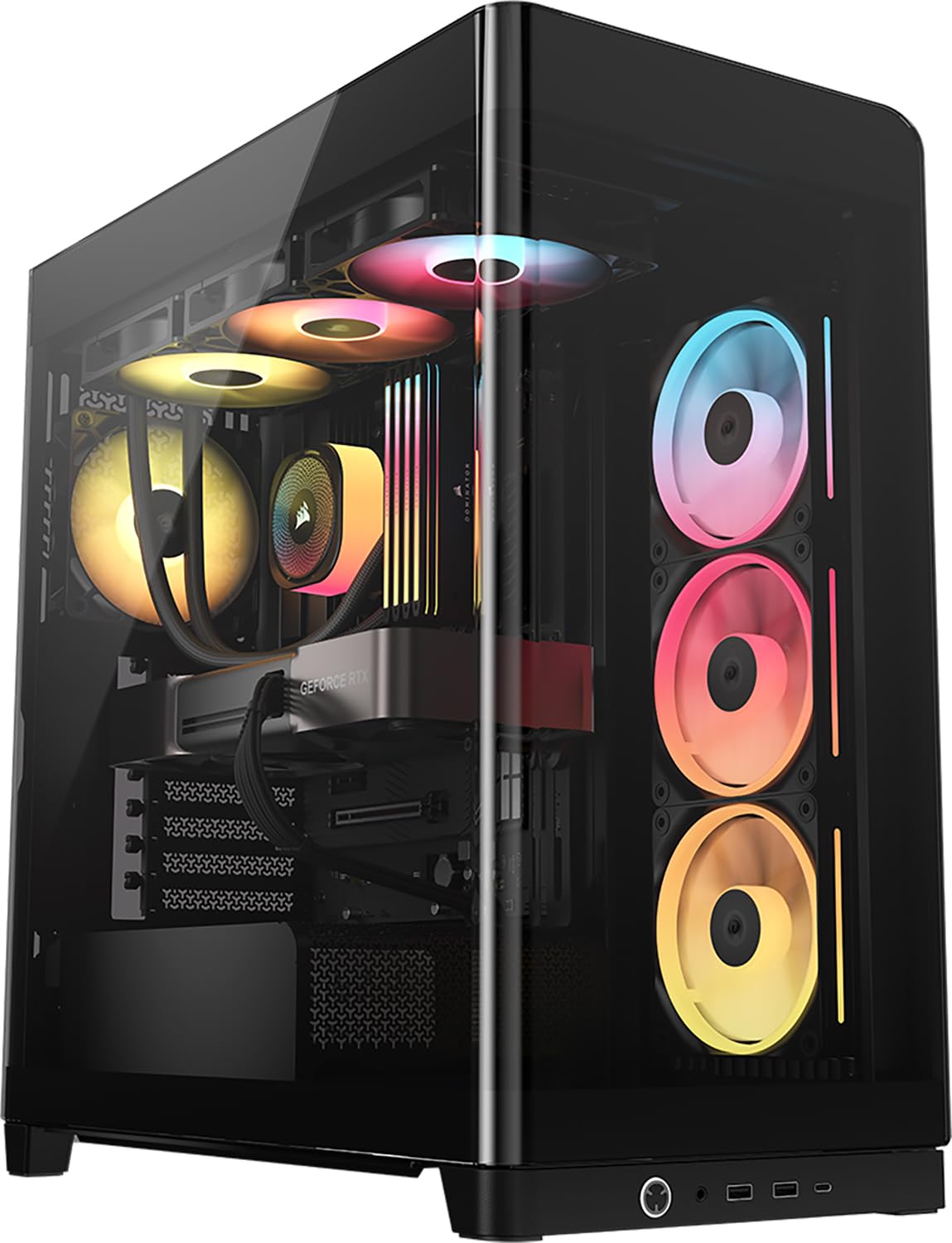 corsair-frame-4500x-lx-rgb-link-panoramic-mid-tower-pc-case-3x-pre-installed-fan image 1