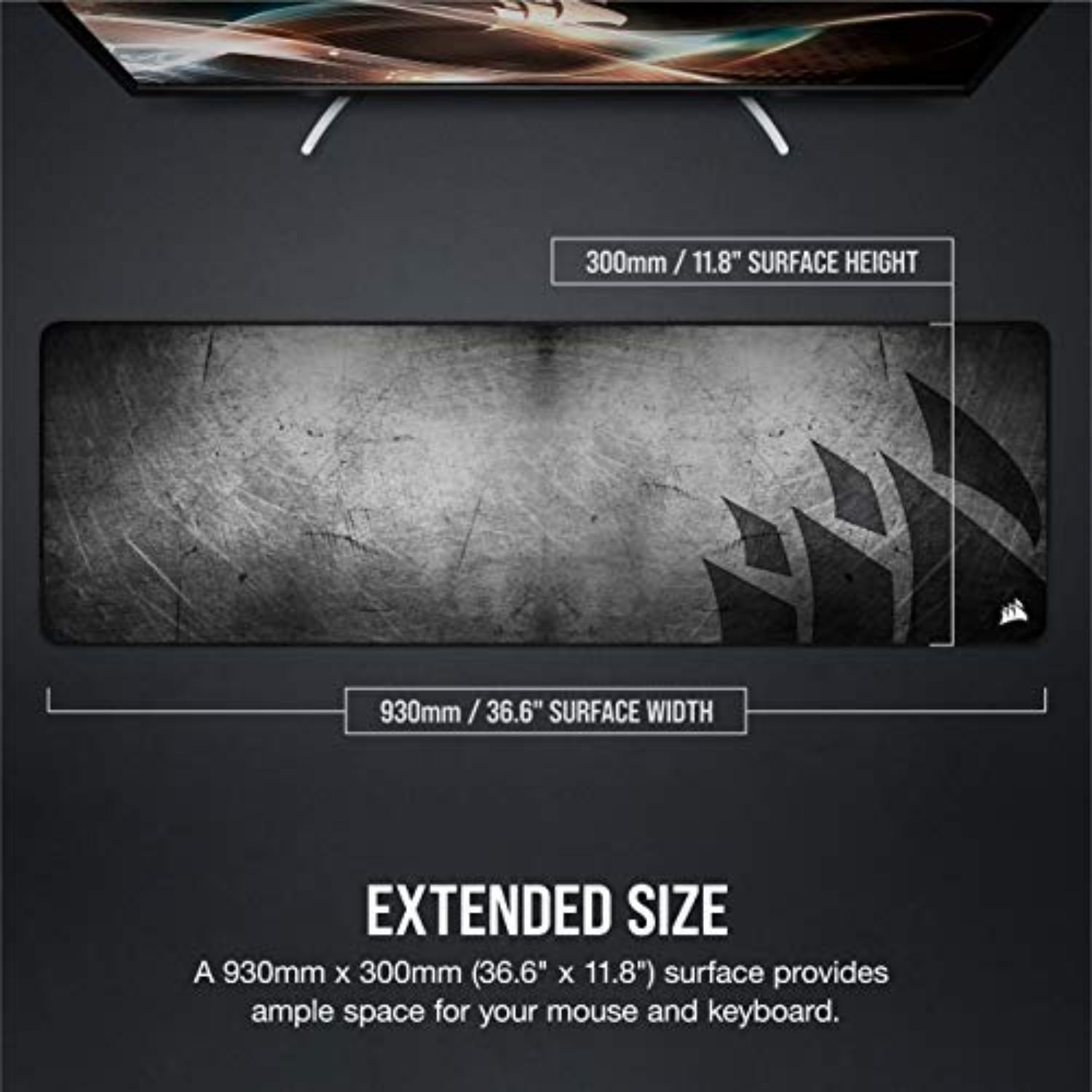 corsair-mm300-pro-premium-spill-proof-cloth-gaming-mouse-pad-extended-930mm-x-30 image 5