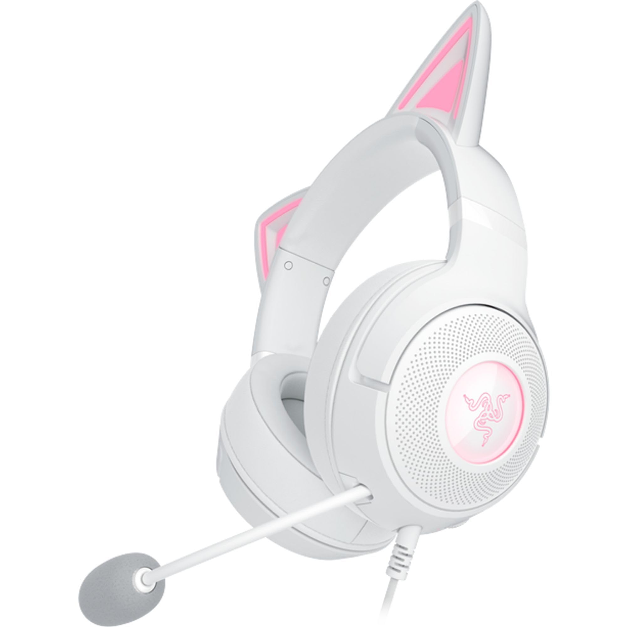 razer-kraken-kitty-v2-usb-wired-gaming-headset-white-chroma-rgb-kitty-ears-strea image 8