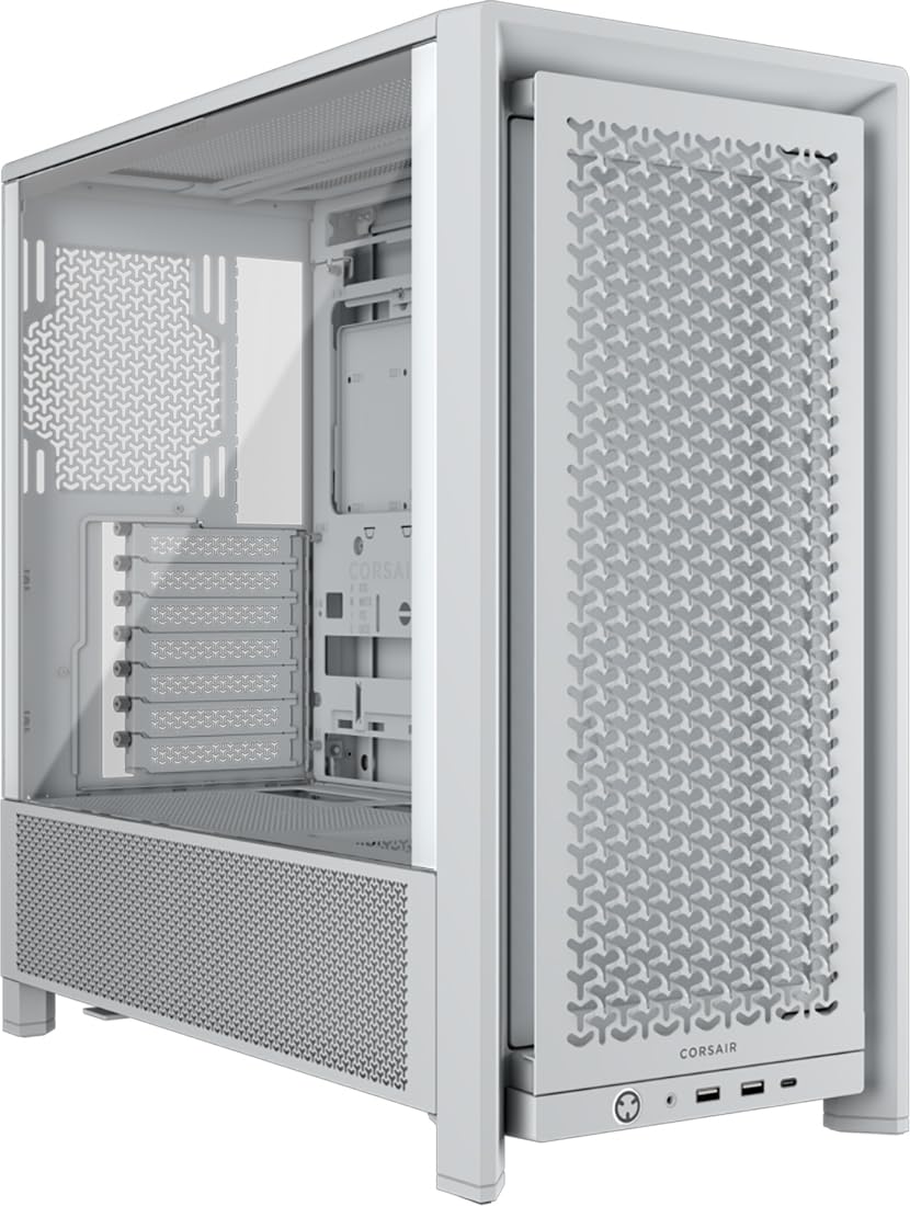 corsair-4000d-frame-modular-mid-tower-pc-case-white-high-airflow-infinirail-moun image 1