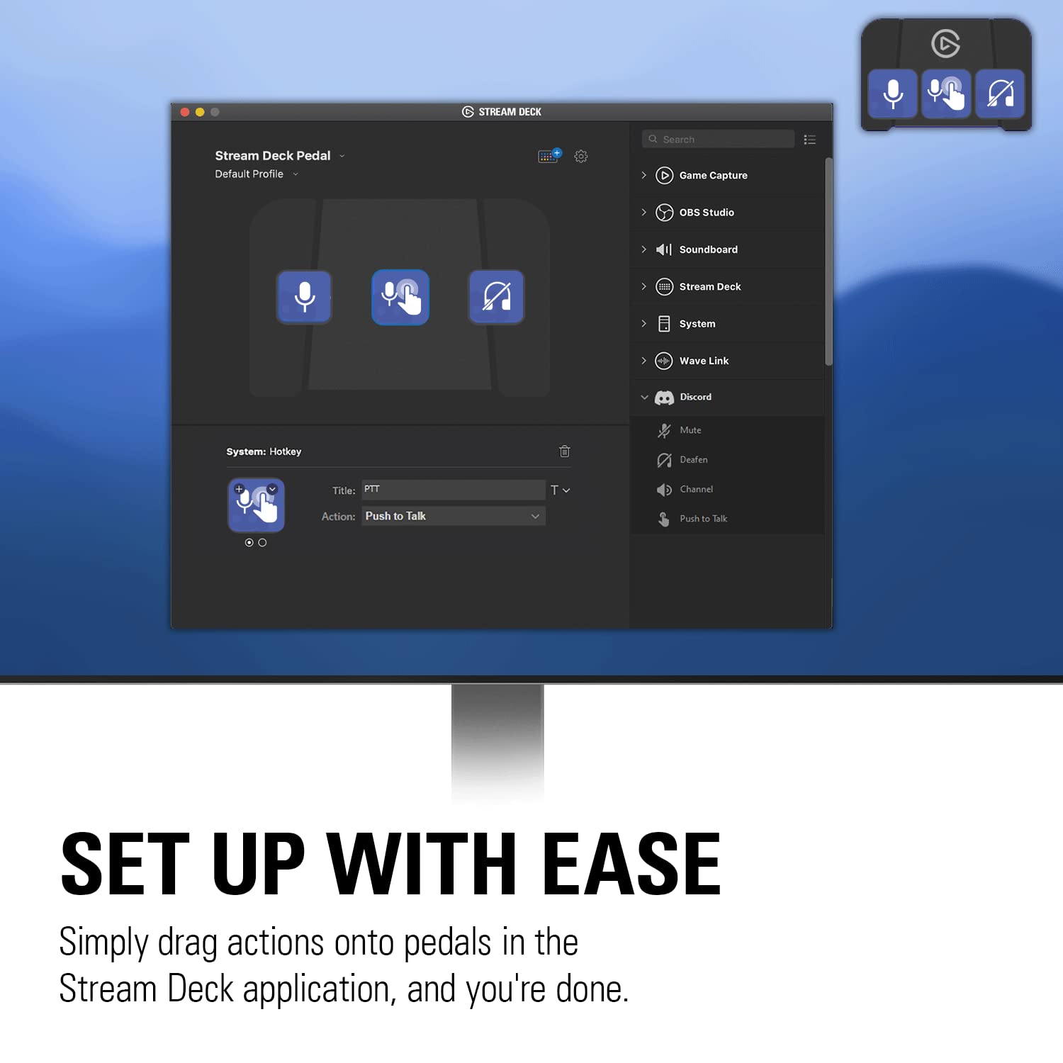 elgato-stream-deck-pedal-3-hands-free-macro-footswitches-with-interchangeable-sp image 7