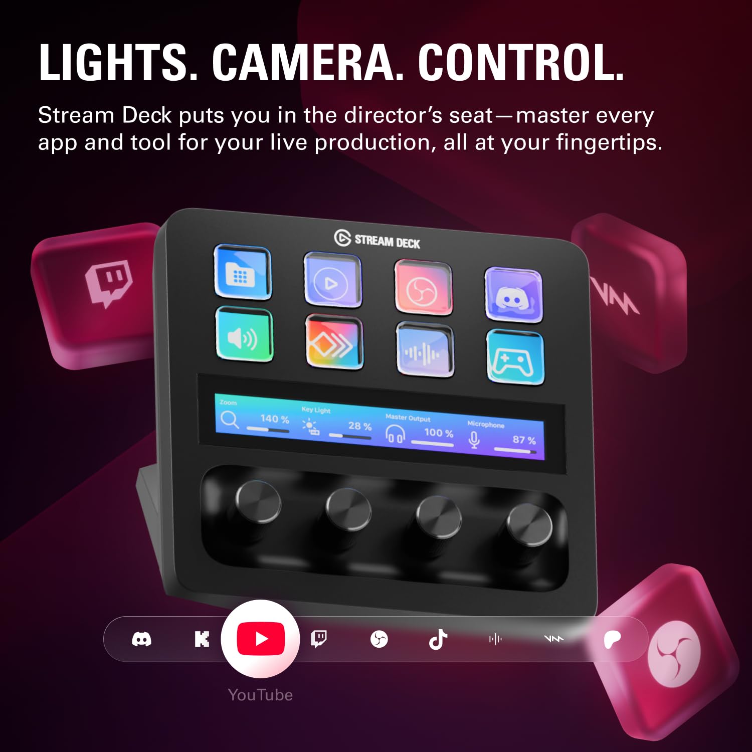elgato-stream-deck-audio-mixer-and-studio-controller-with-lcd-keys-dials-and-tou image 2