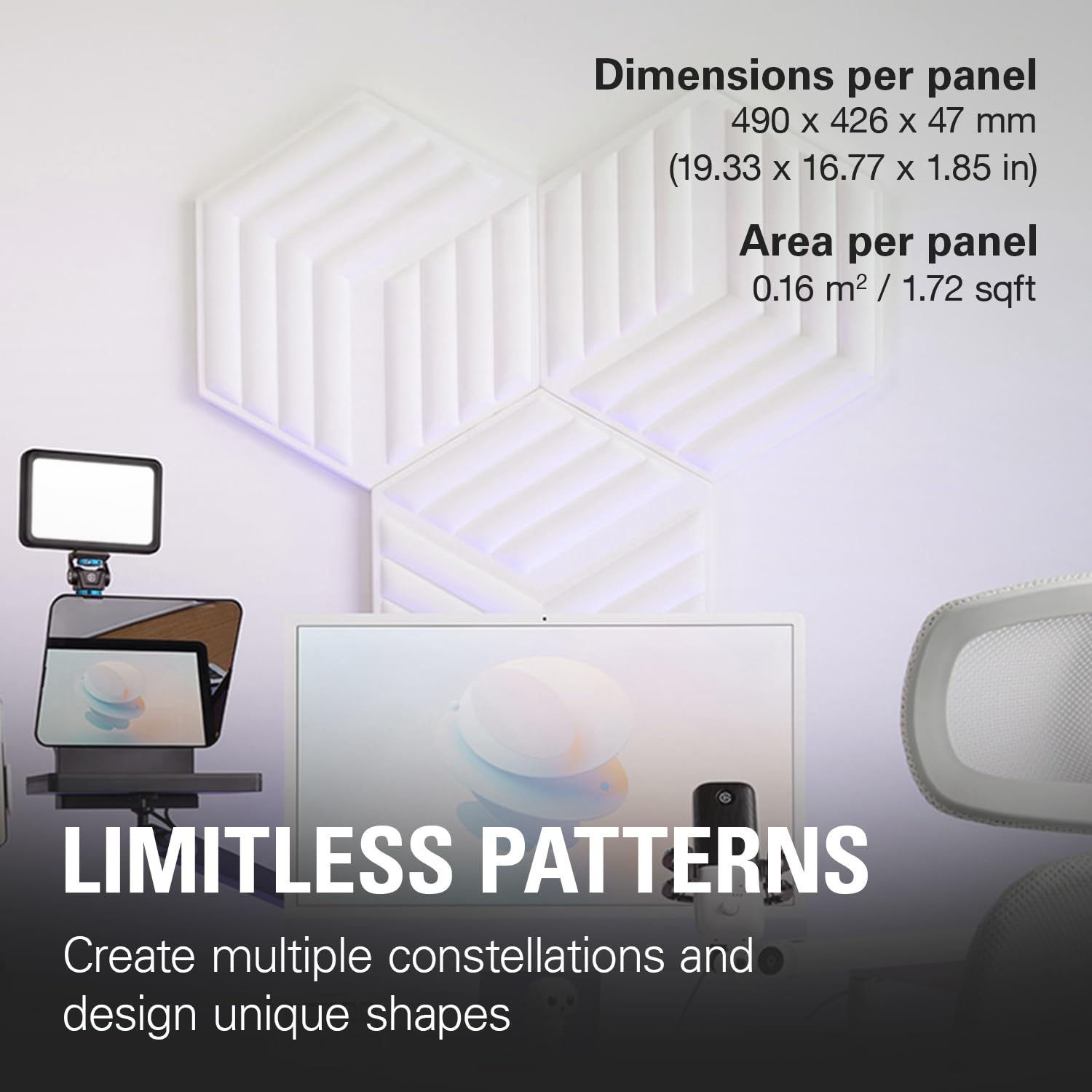 elgato-wave-panels-mk-2-white-acoustic-foam-panels-with-dual-density-design-and- image 6