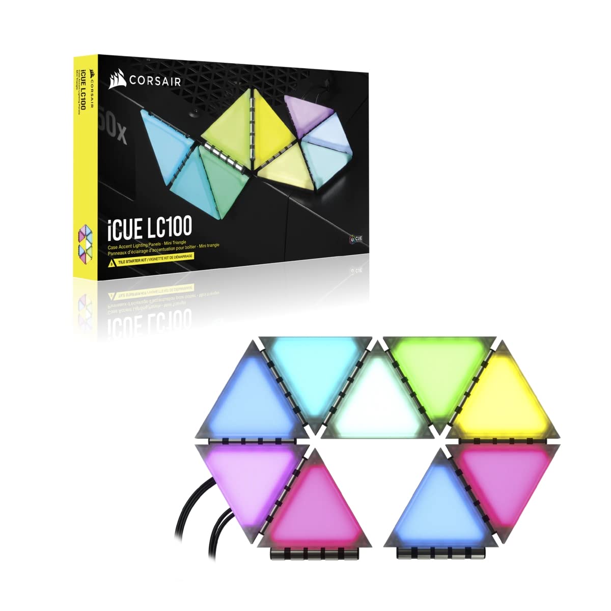 corsair-icue-lc100-case-accent-lighting-panels-mini-triangle-starter-kit-9-panel image 2