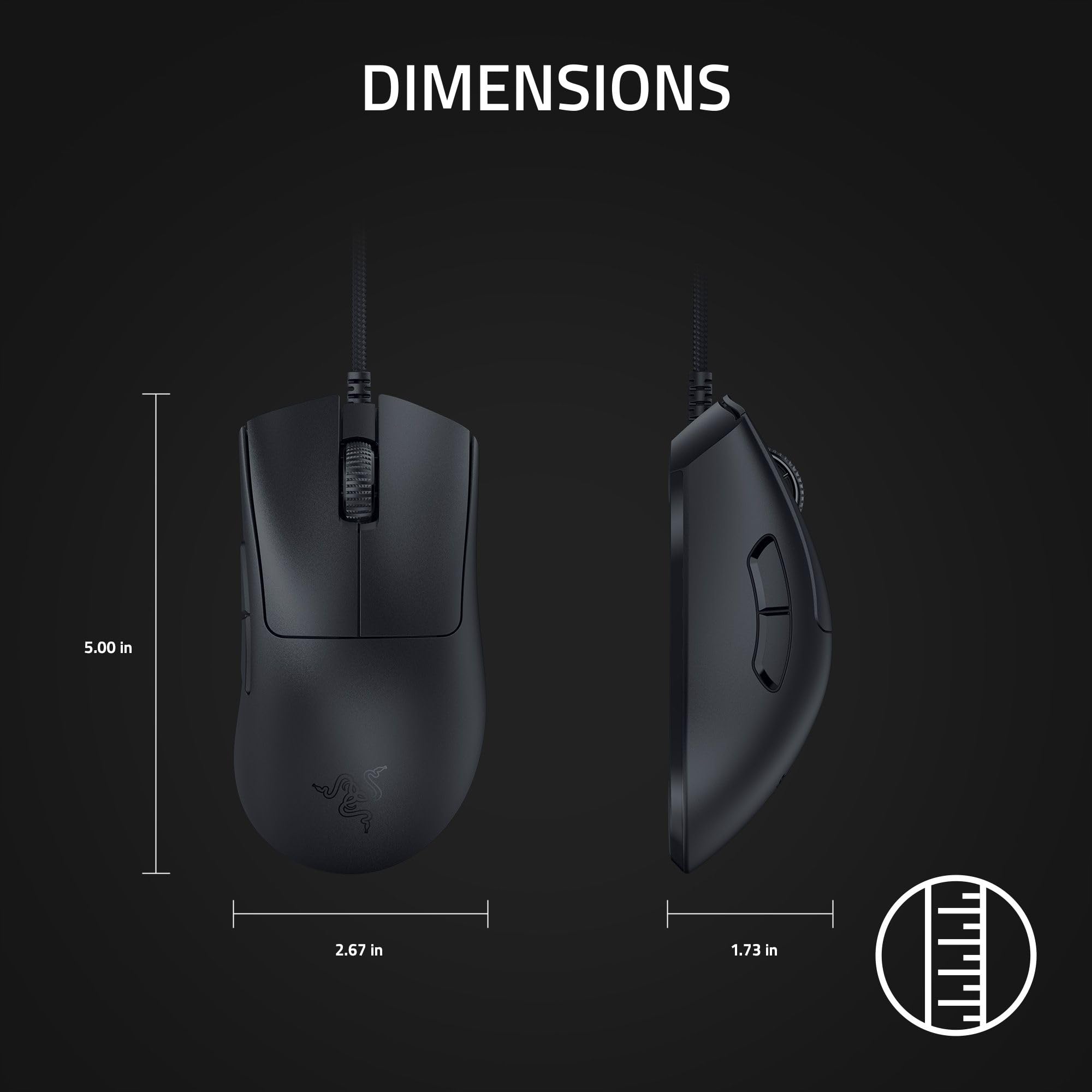 razer-deathadder-v3-wired-gaming-mouse-59g-ultra-light-focus-pro-30k-sensor-8k-h image 7