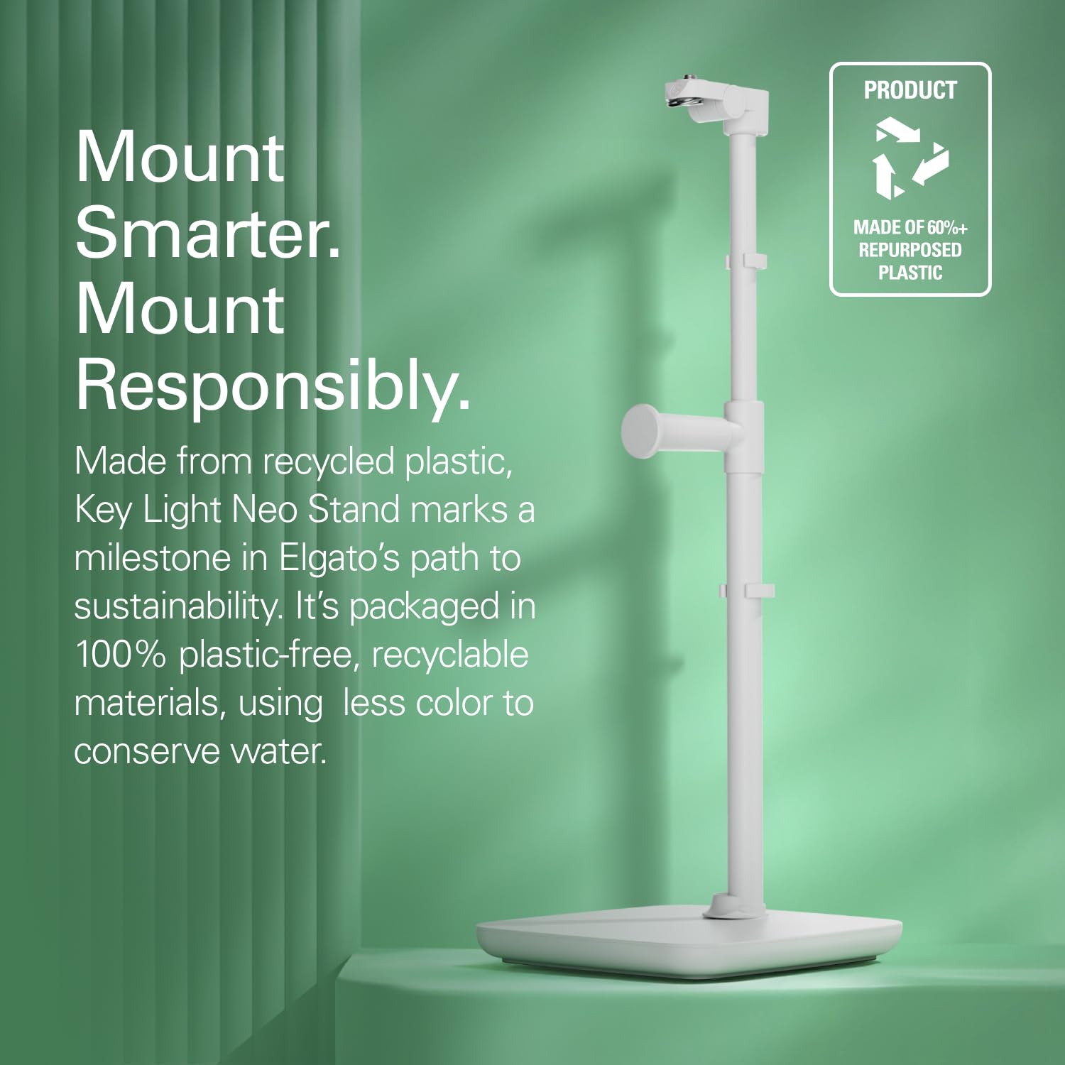 elgato-neo-stand-desk-mount-for-key-light-neo-weighted-base-headset-holder-white image 6