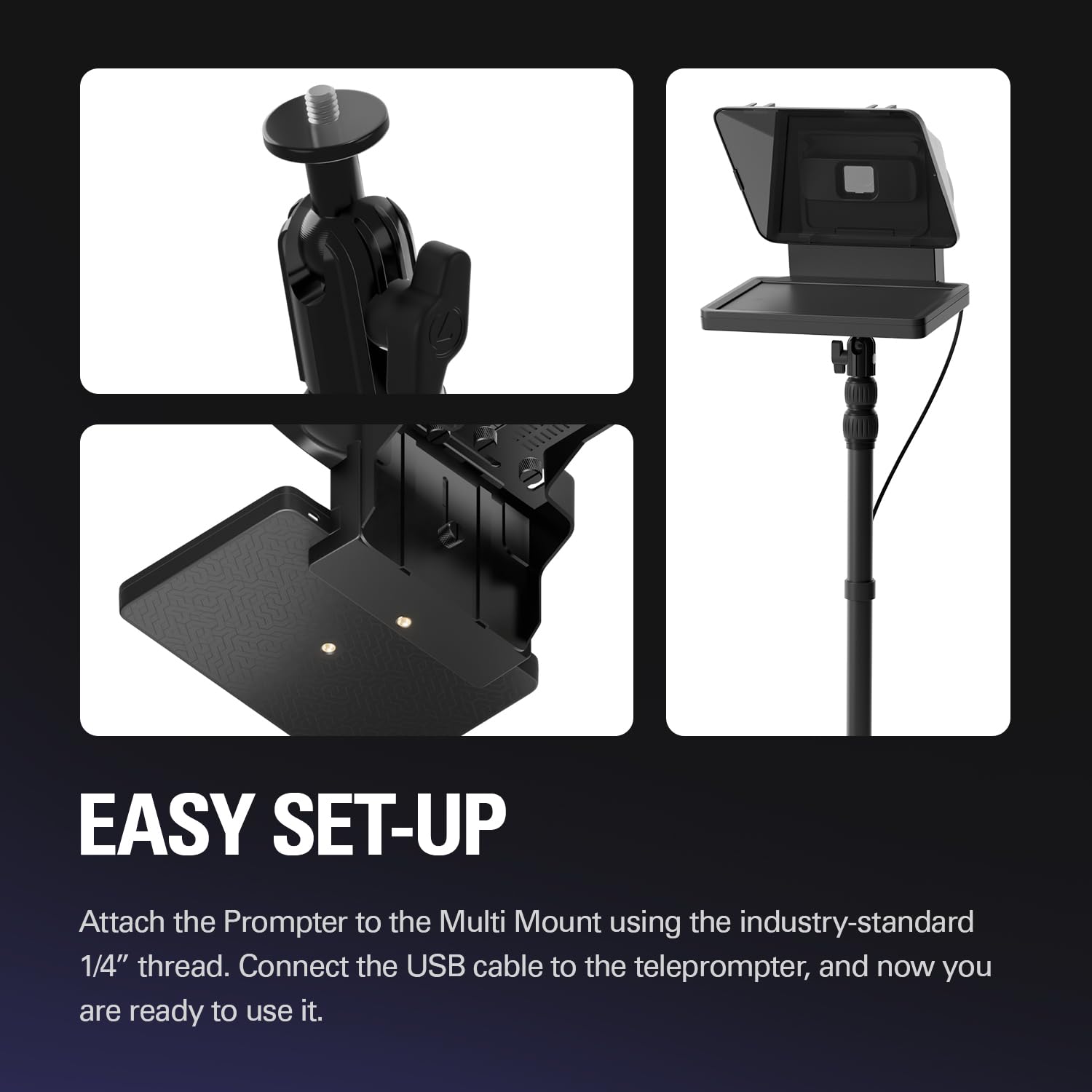 elgato-prompter-pole-mount-set-extendable-desk-clamp-up-to-125cm-49in-teleprompt image 4