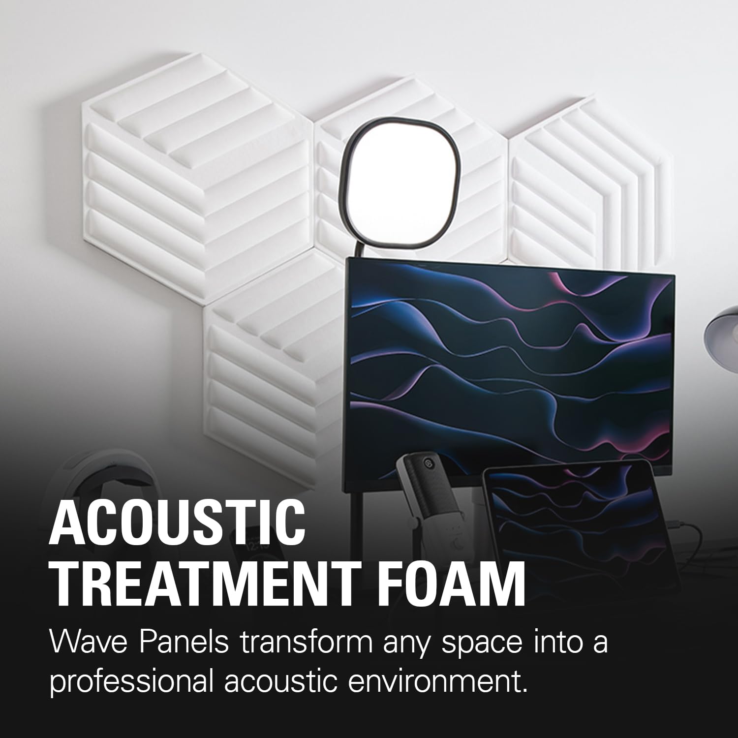 elgato-wave-panels-mk-2-white-acoustic-foam-panels-with-dual-density-design-and- image 2