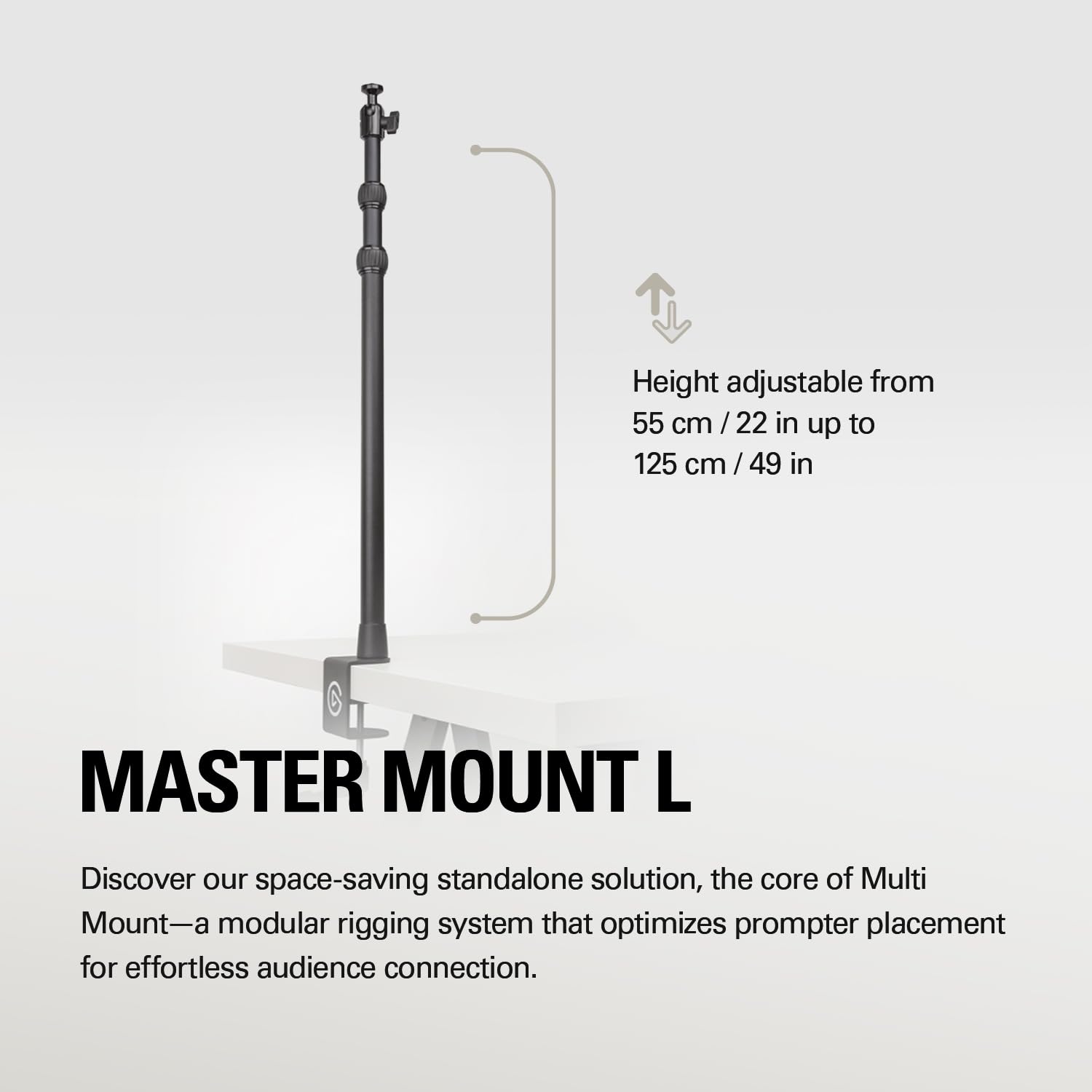 elgato-prompter-pole-mount-set-extendable-desk-clamp-up-to-125cm-49in-teleprompt image 3