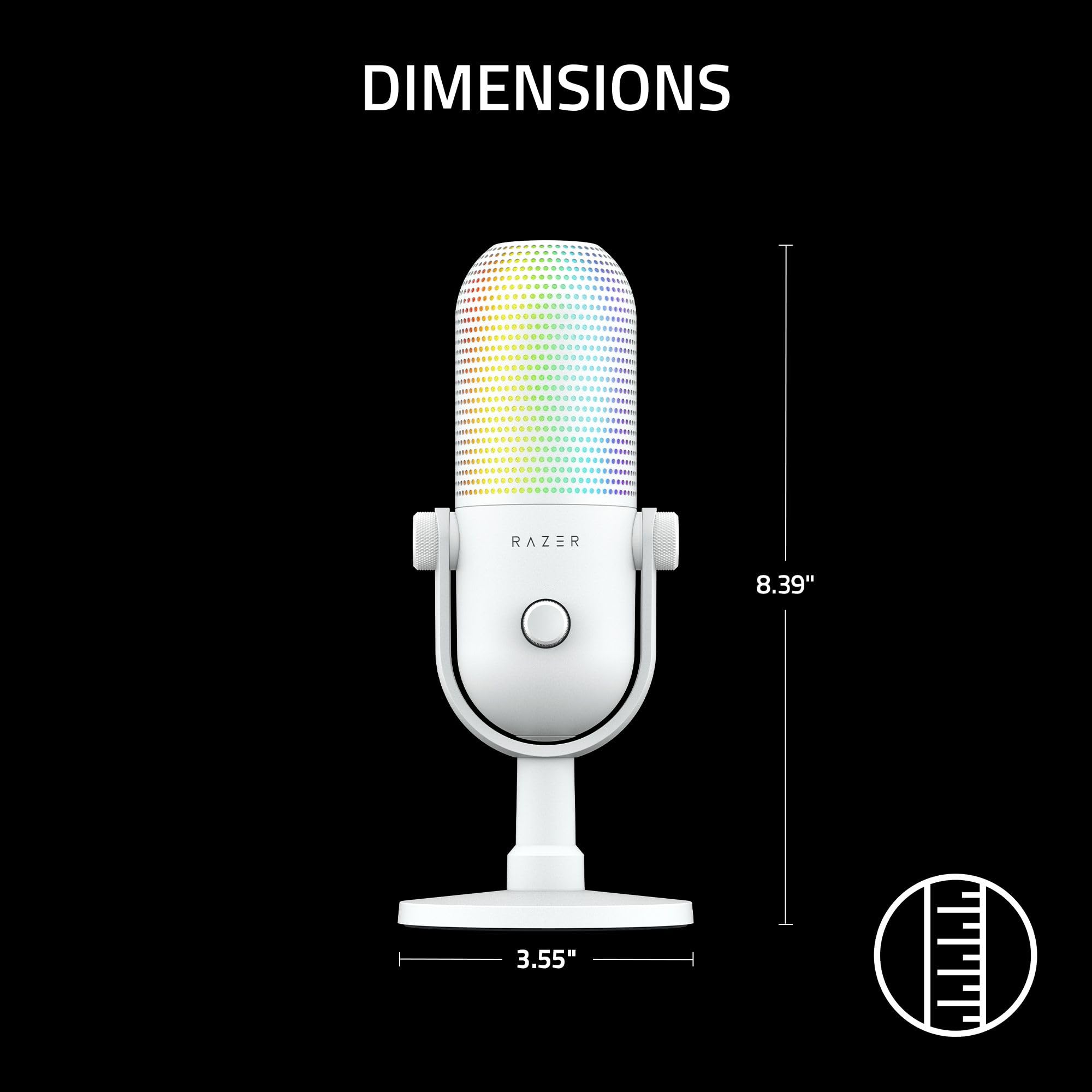 razer-seiren-v3-chroma-32-bit-dsp-usb-c-microphone-for-pc-white-ai-audio-process image 8