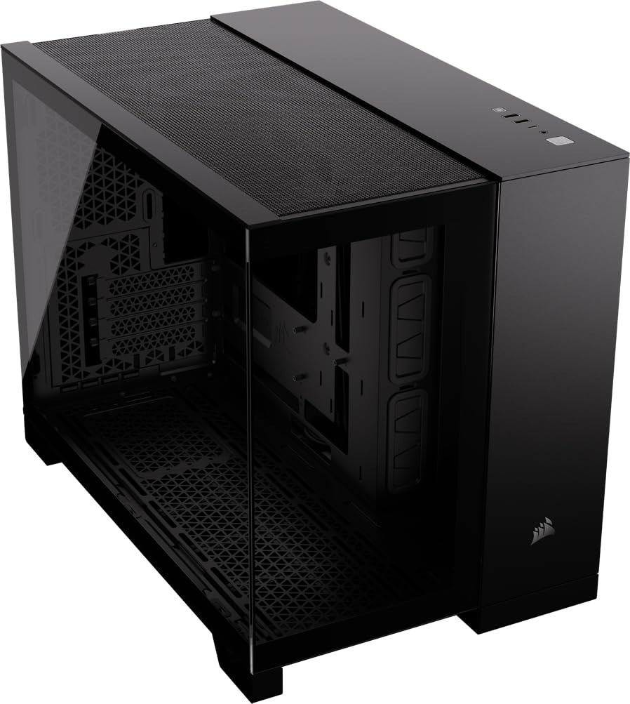 corsair-2500x-tempered-glass-matx-pc-case-black-dual-chamber-reverse-connection- image 1