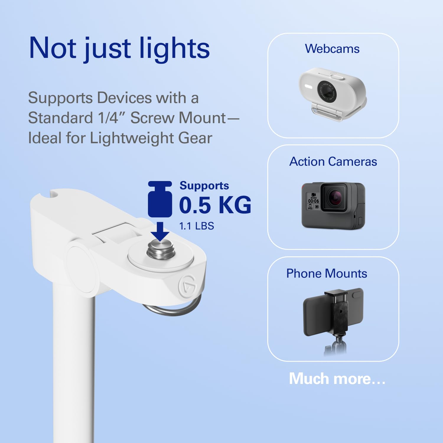 elgato-neo-stand-desk-mount-for-key-light-neo-weighted-base-headset-holder-white image 4