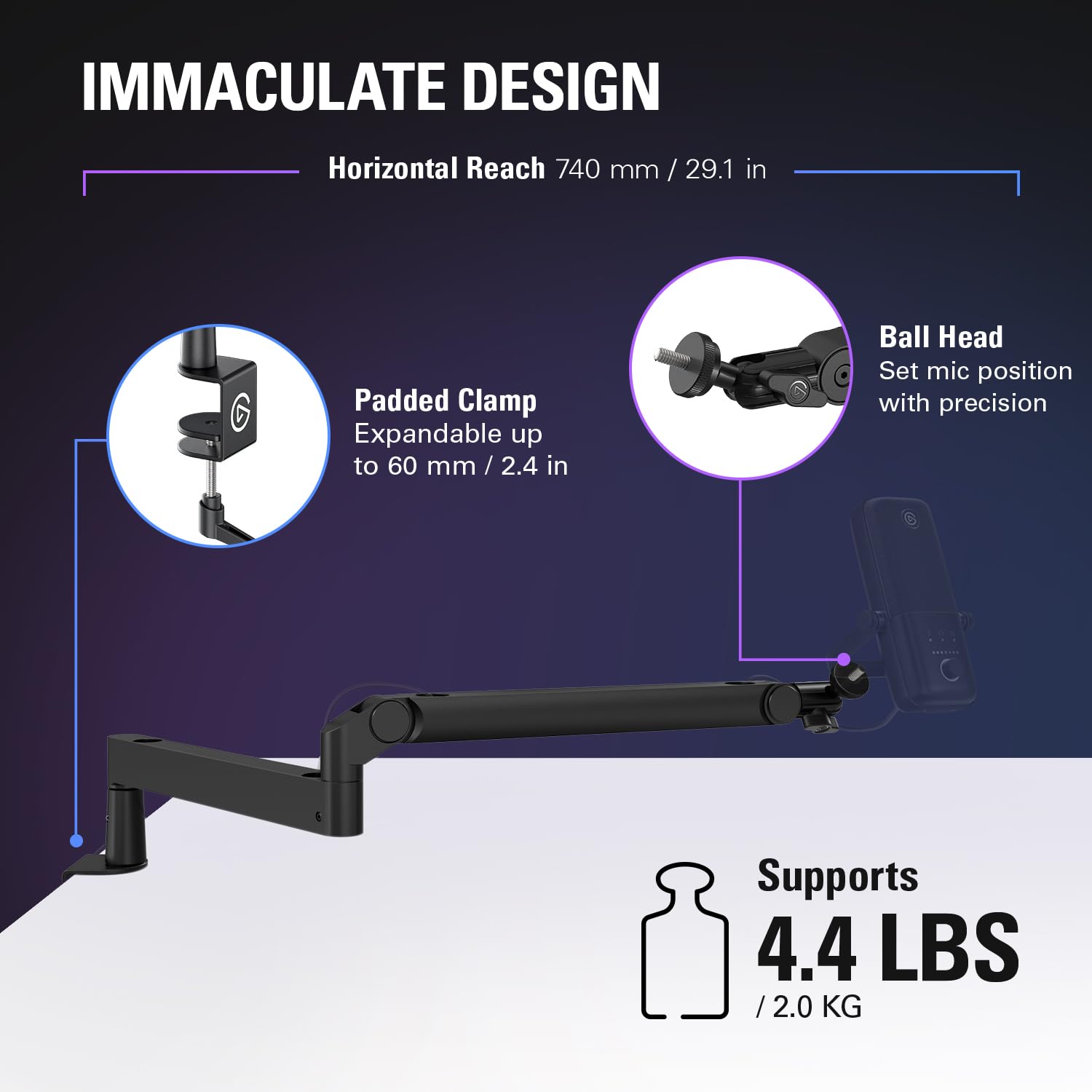 elgato-wave-mic-arm-lp-low-profile-microphone-boom-arm image 6