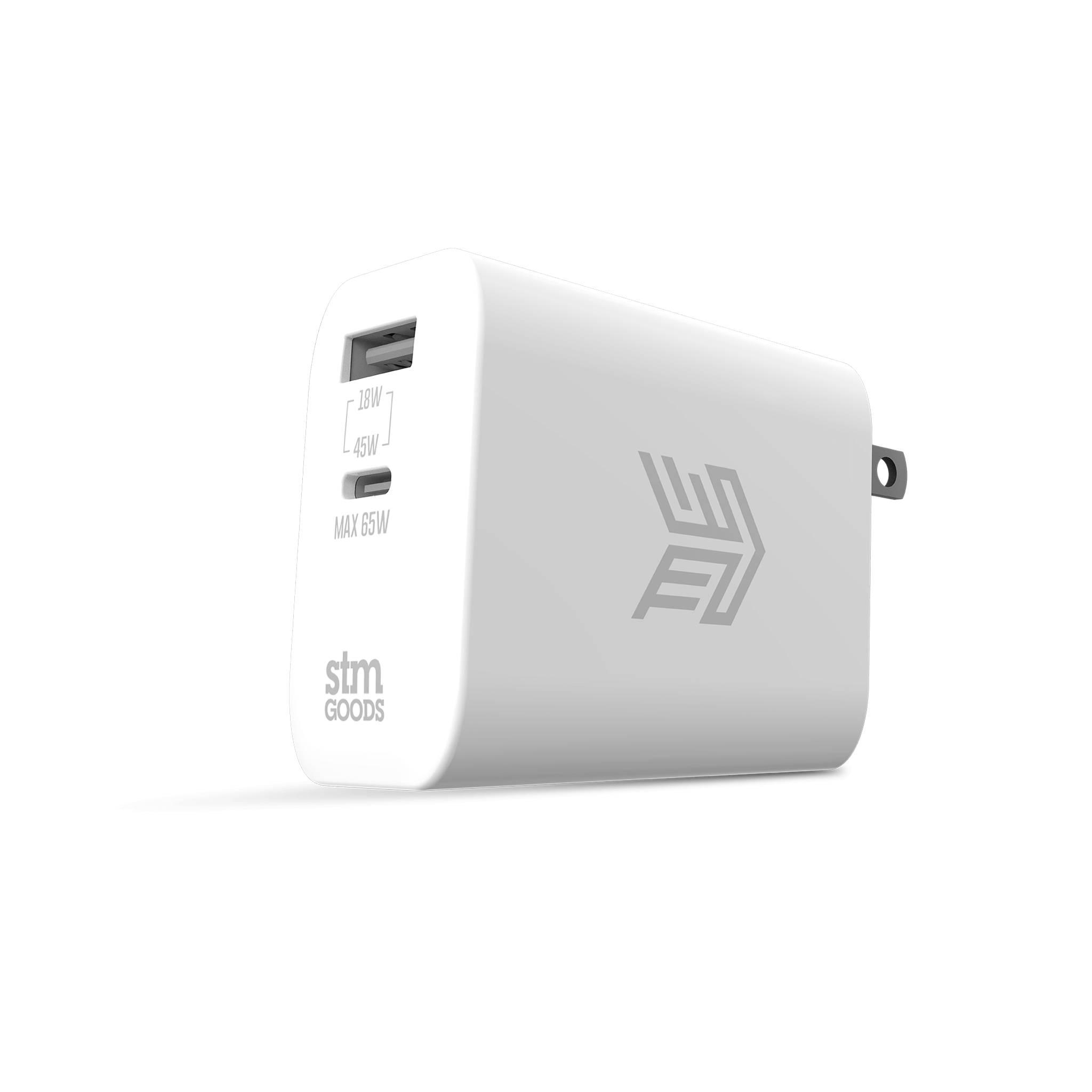 stm-goods-65w-dual-port-usb-c-and-usb-a-power-adapter-gan image 2