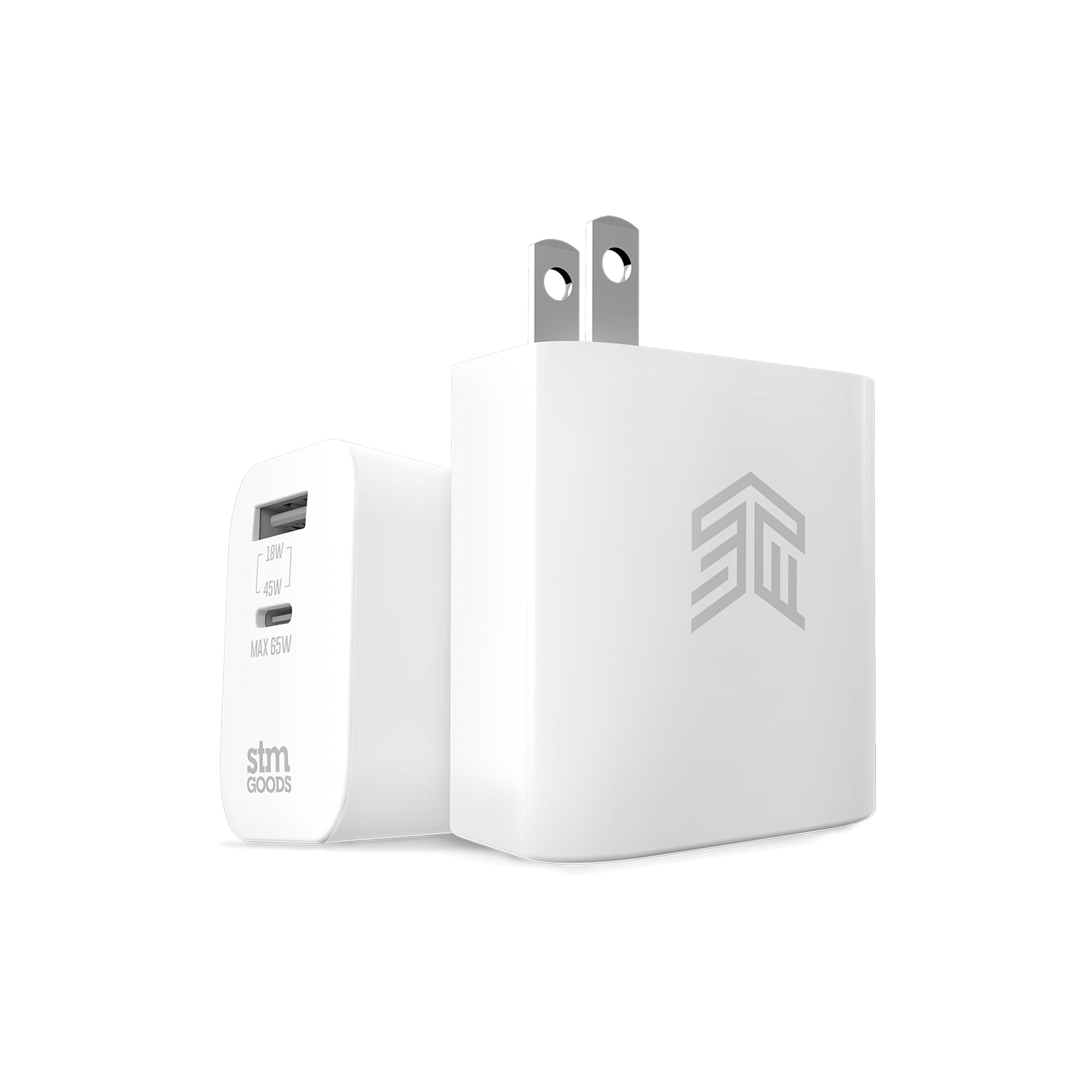 stm-goods-65w-dual-port-usb-c-and-usb-a-power-adapter-gan image 1