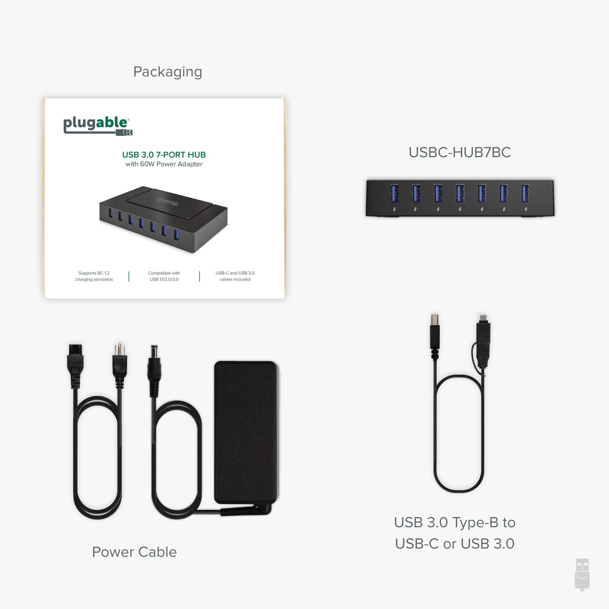 plugable-usb-3-0-and-usb-c-7-port-charging-hub-with-60w-power-adapter image 8