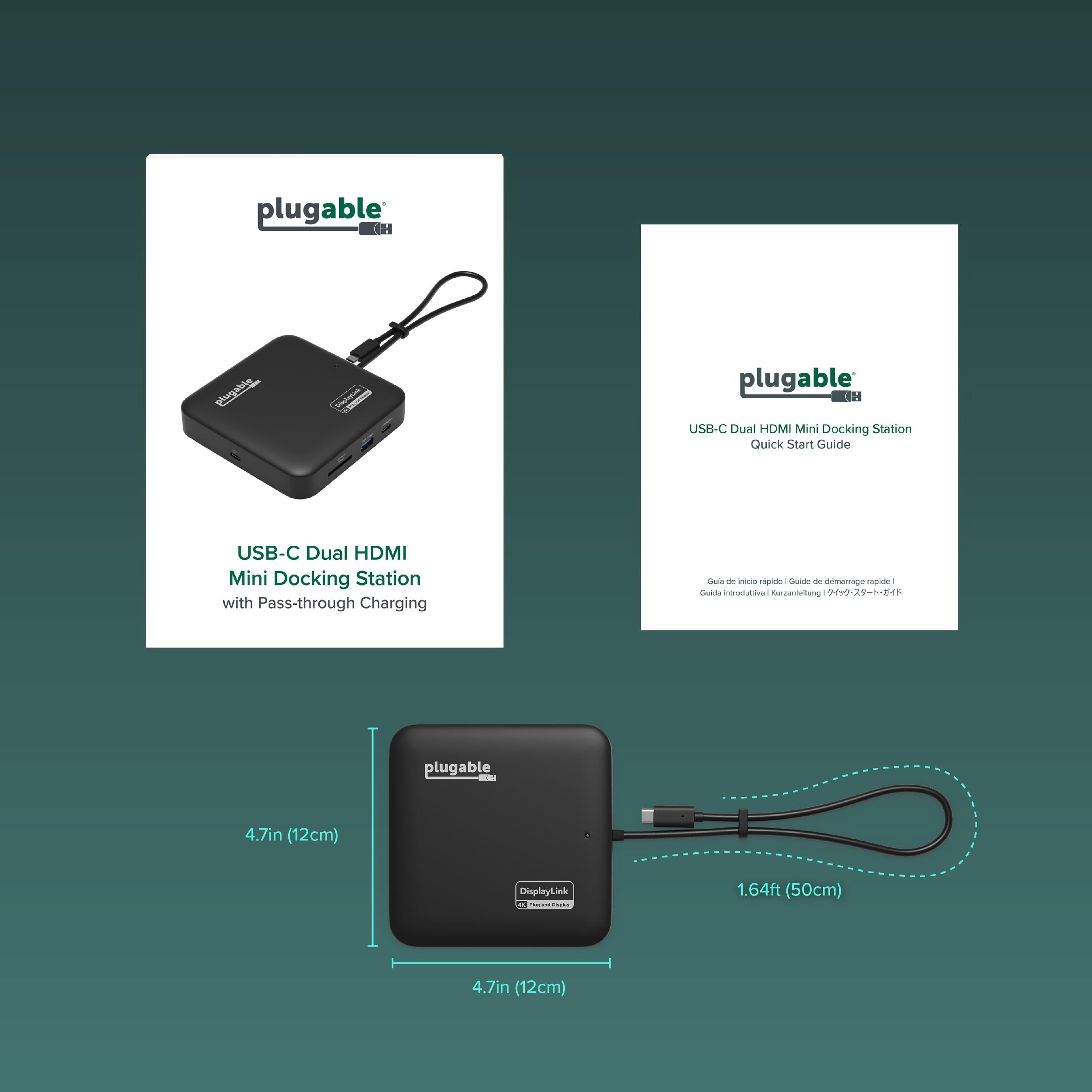 plugable-usbc-6950pdz-usb-c-dual-hdmi-docking-station-with-100w-pass-through-cha image 8