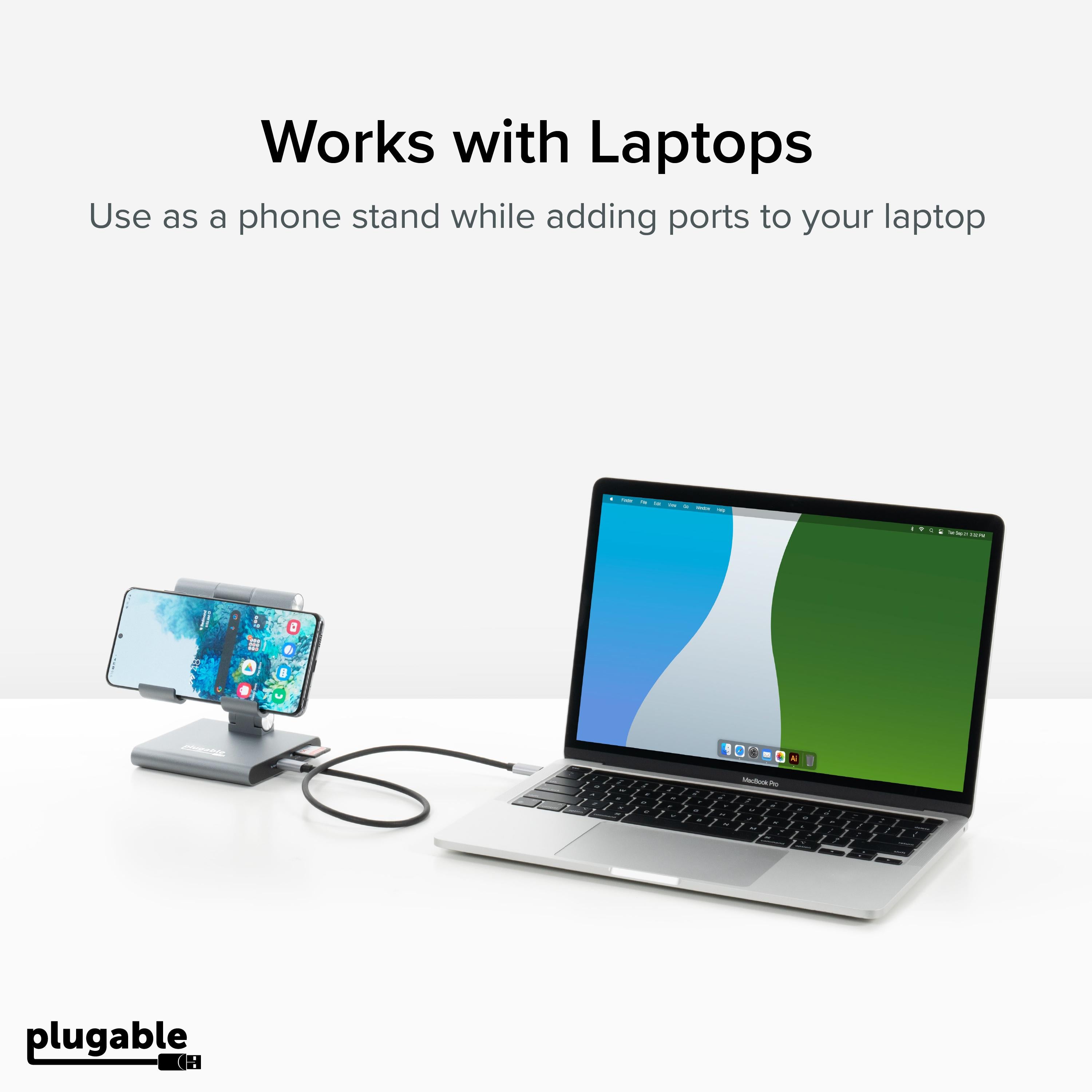 plugable-usb-c-docking-station-with-tablet-stand-for-ipad-7-in-1-100w-charging image 8
