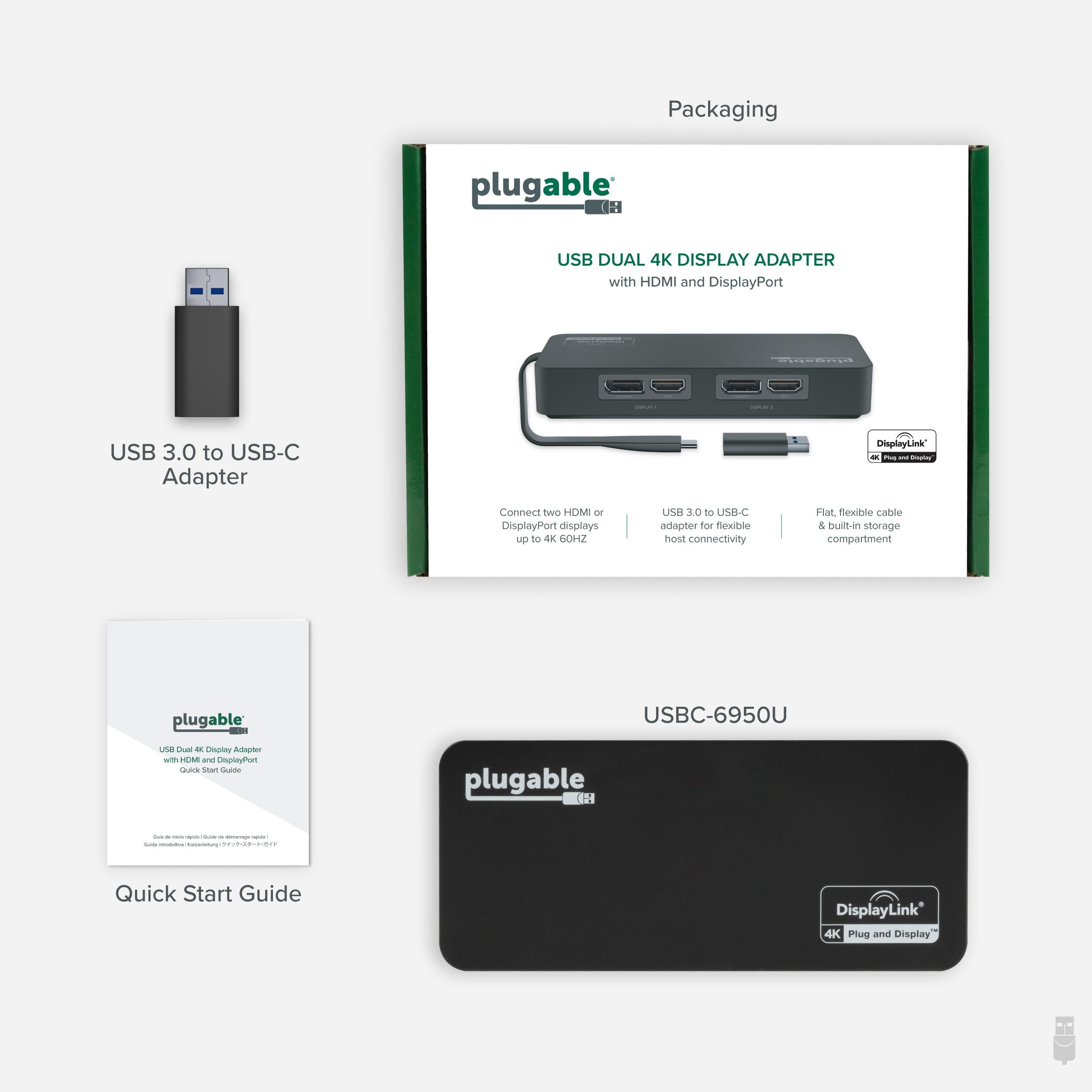 plugable-usb-3-0-usb-c-dual-display-adapter-usbc-6950u-2x-4k60-hdmi-displayport image 8
