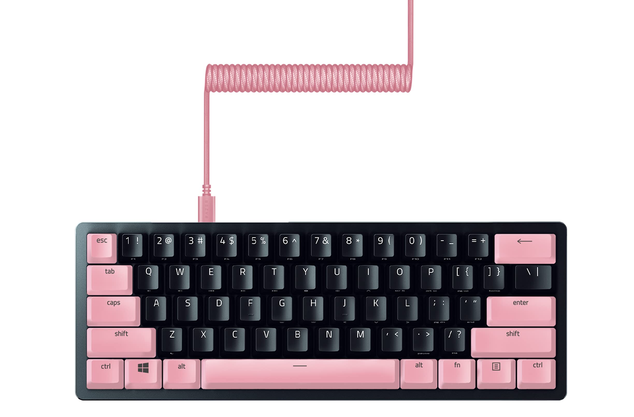 razer-huntsman-mini-60-gaming-keyboard-pbt-keycap-coiled-cable-upgrade-set-quart image 1