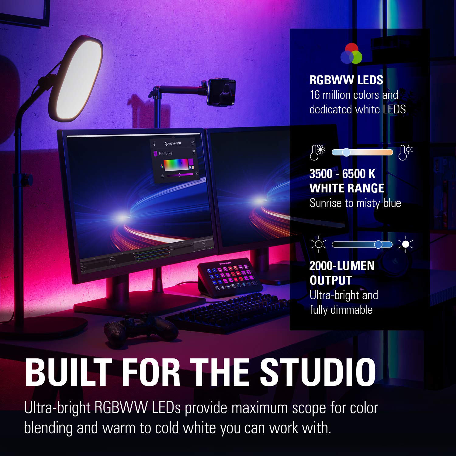 elgato-light-strip-rgbww-led-smart-light-with-16m-colors-2000-lumens-app-control image 3