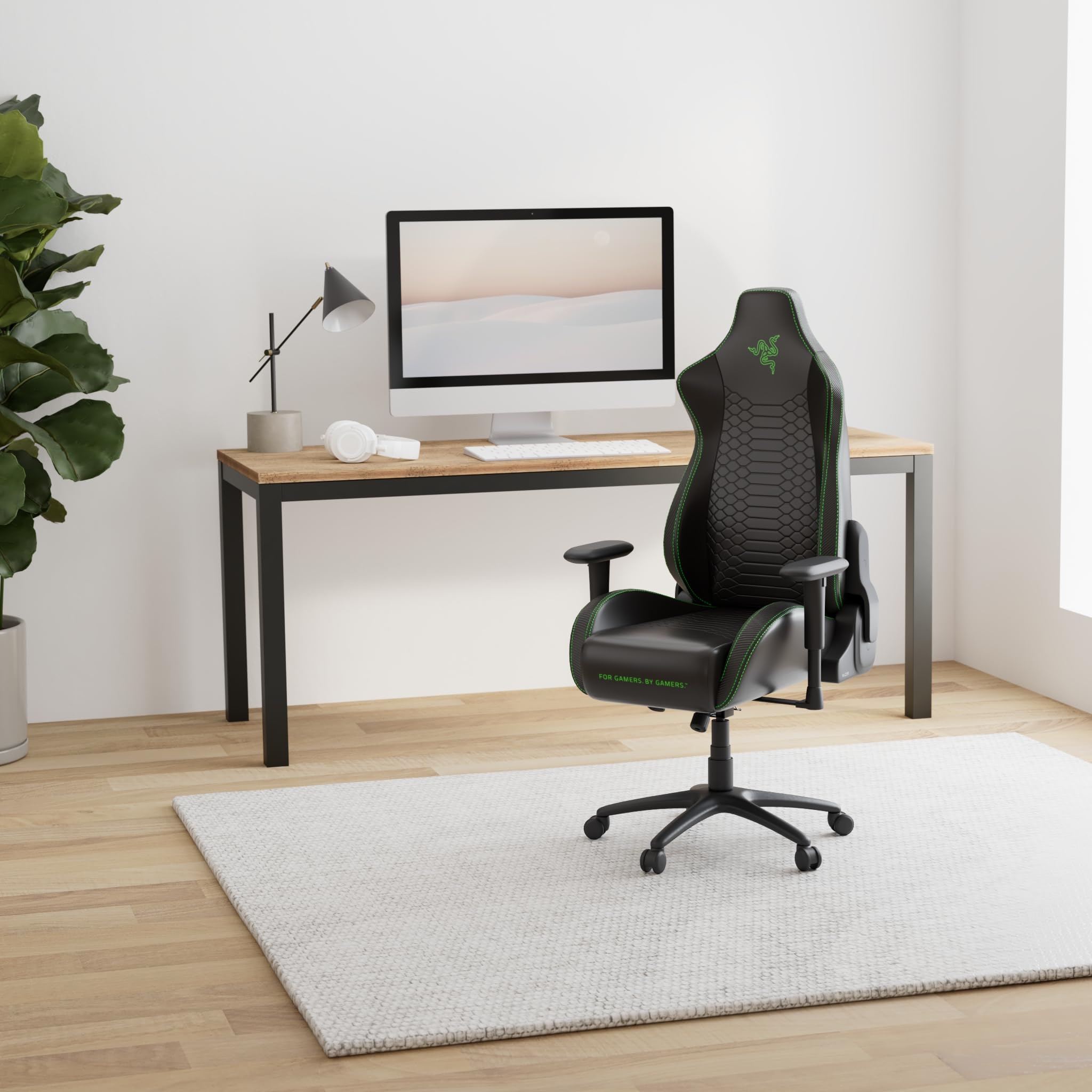 razer-iskur-x-ergonomic-gaming-chair-black-green-with-high-density-foam-cushions image 2