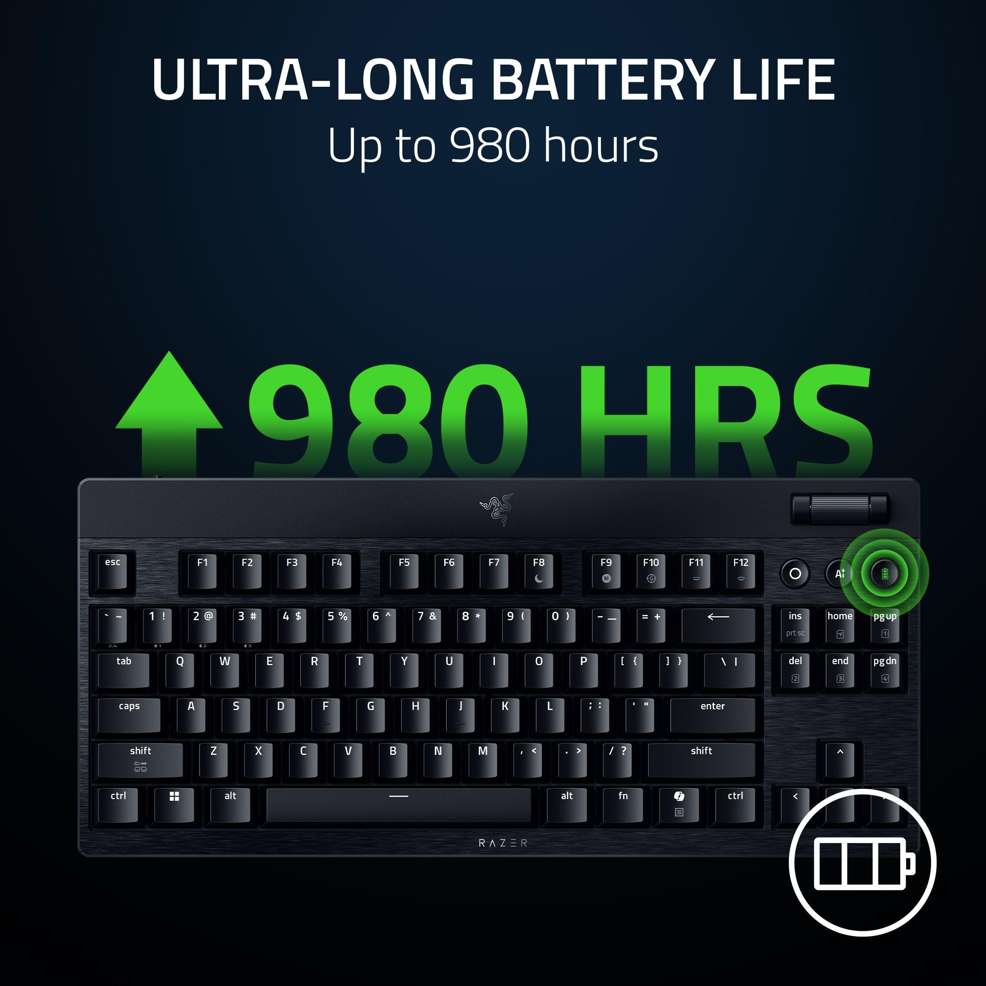 razer-blackwidow-v4-low-profile-tkl-hyperspeed-wireless-gaming-keyboard-green-sw image 7